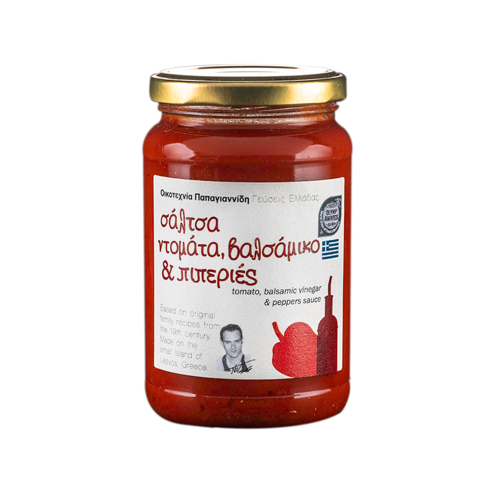 Οικοτεχνία Παπαγιαννίδη σάλτσα έτοιμη ντοματα, βαλσάμικο & πιπεριές 380g εικόνα 1