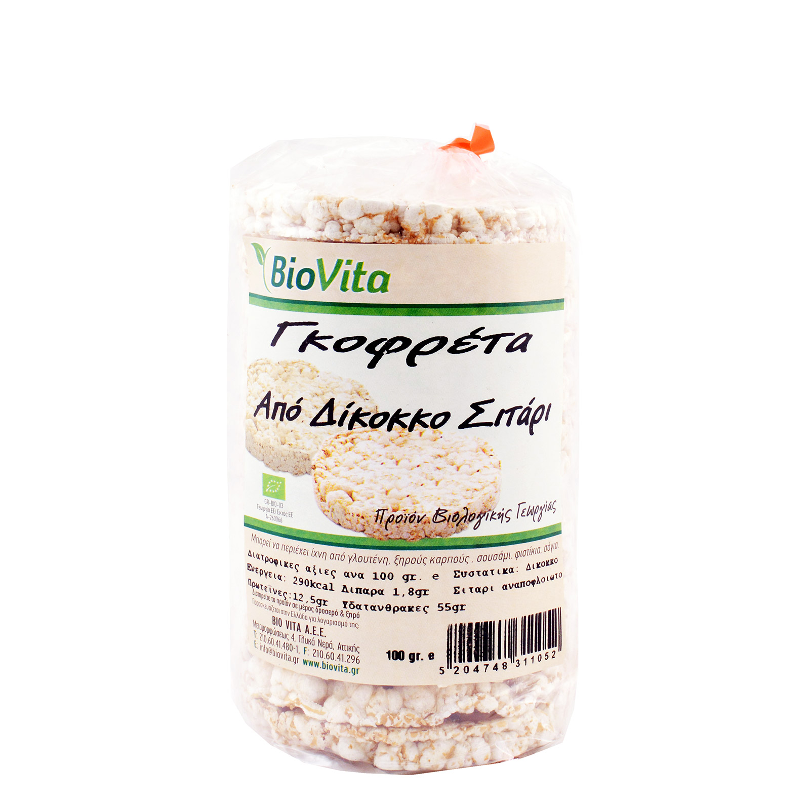 Biovita γκοφρέτα δικοκκου σιταριού 100g εικόνα 1