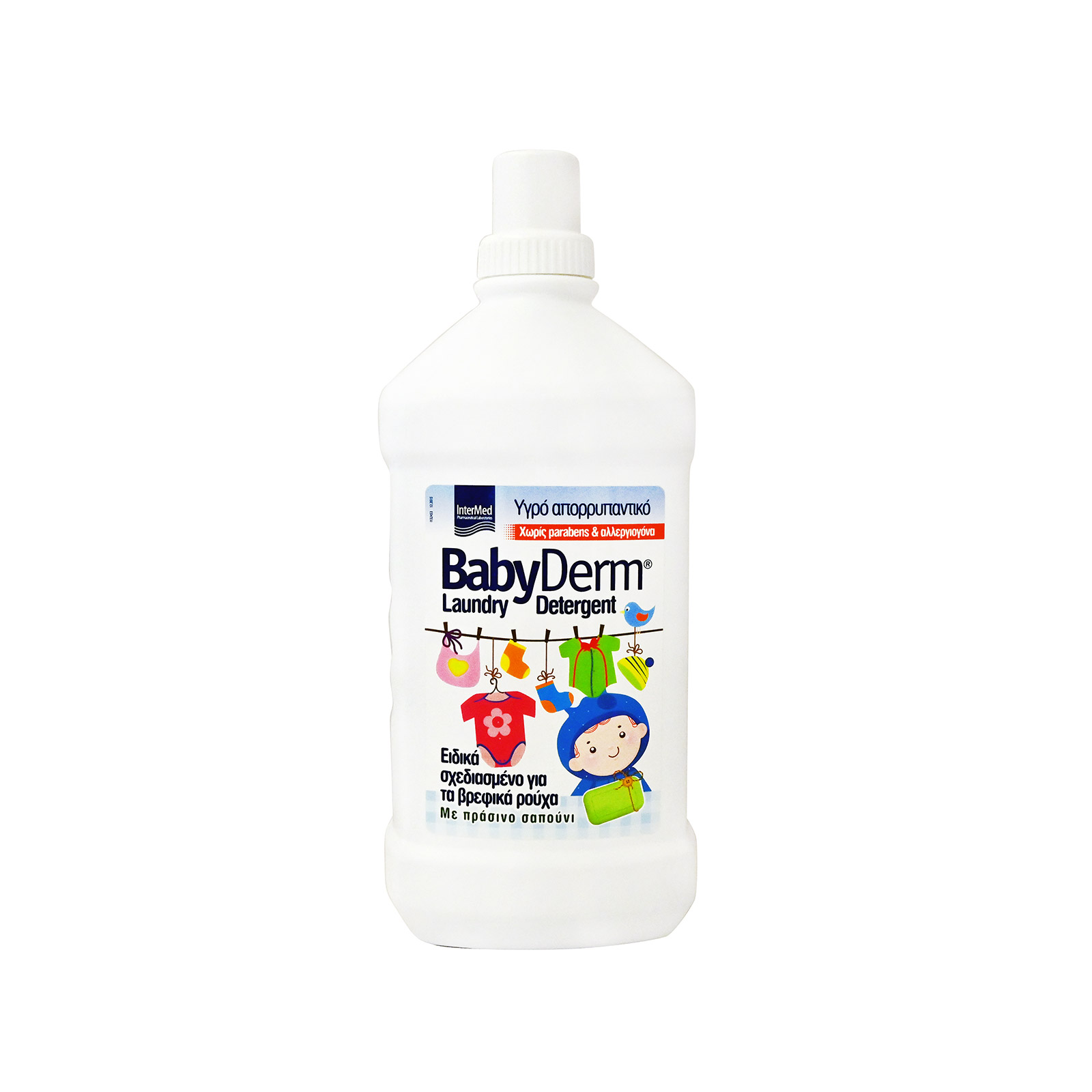 Intermed Babyderm υγρό απορρυπαντικό ρούχων για μωρά 1400ml εικόνα 1