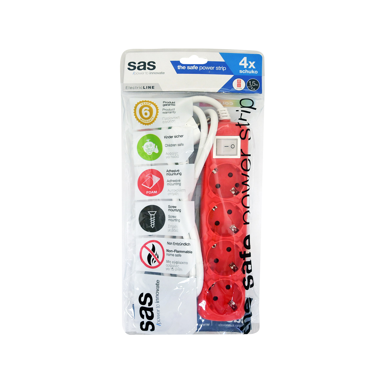 Sas πολύπριζο 4 θέσεων εικόνα 1