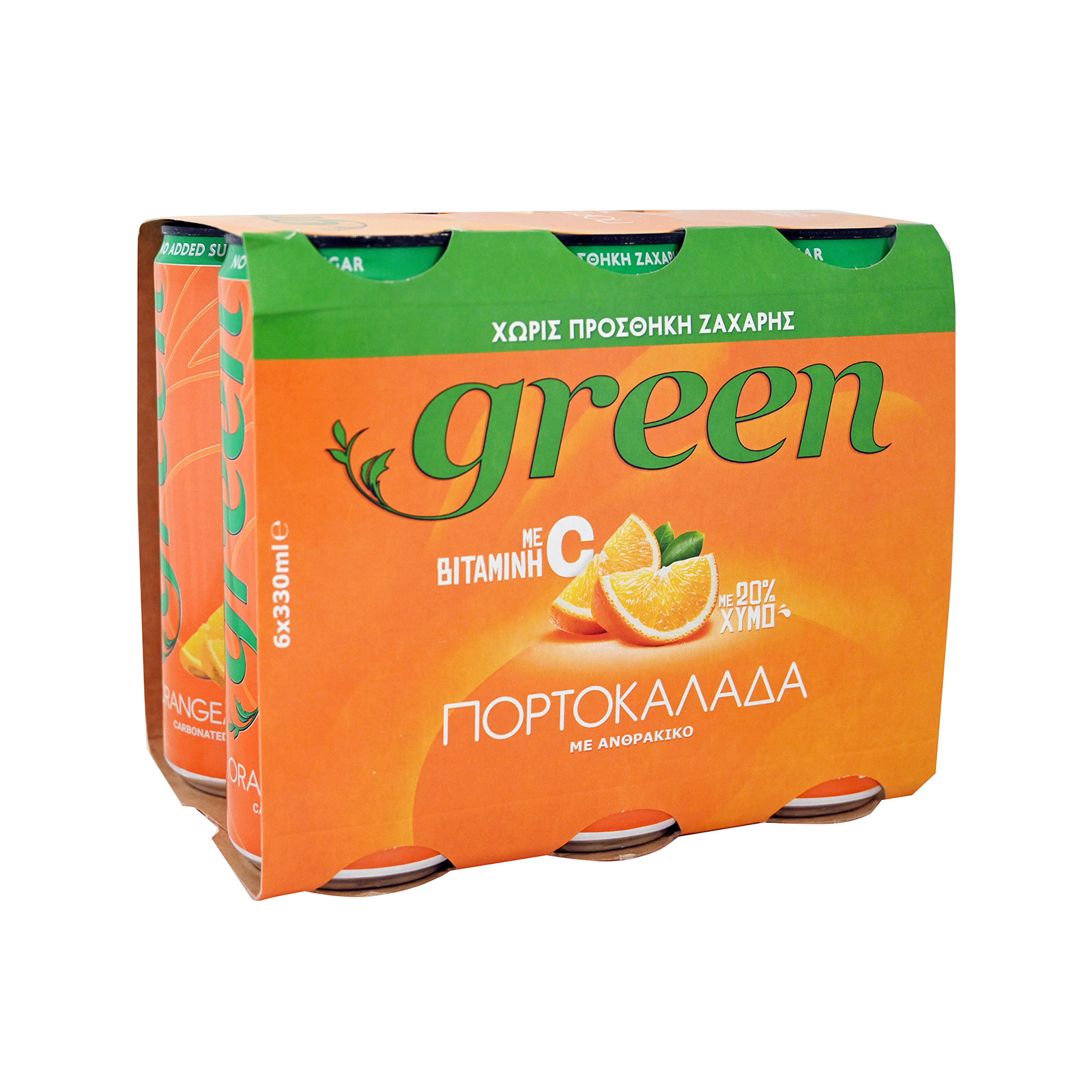 Green αναψυκτικό πορτοκαλάδα με βιταμίνη C 6x330ml εικόνα 1