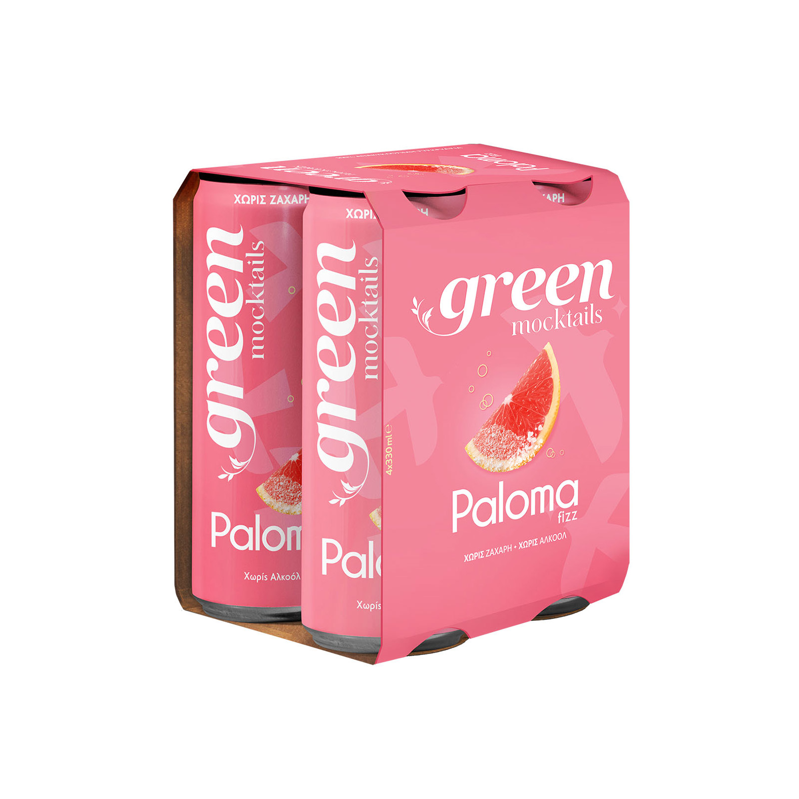 Green Mocktails αναψυκτικό paloma fizz 4x330ml εικόνα 1