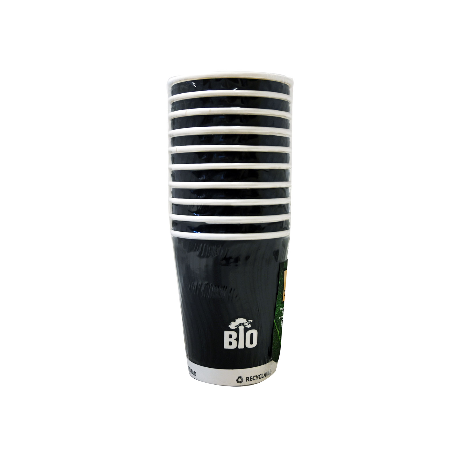 Tessera Waterbased biodegradable ποτήρια χάρτινα μαύρα ανάγλυφα 10τεμ εικόνα 1