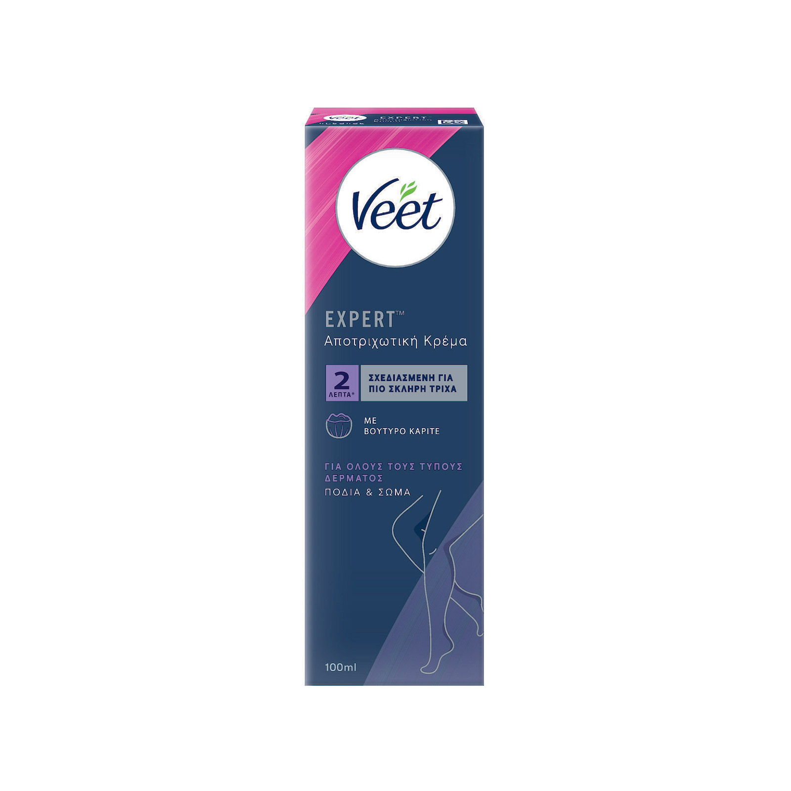 Veet αποτριχωτική κρέμα για πόδια & σώμα 100ml εικόνα 1