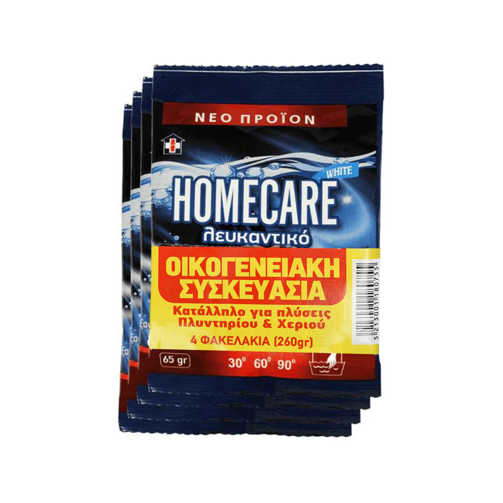 Homecare λευκαντικό σκόνη 4x65g εικόνα 1