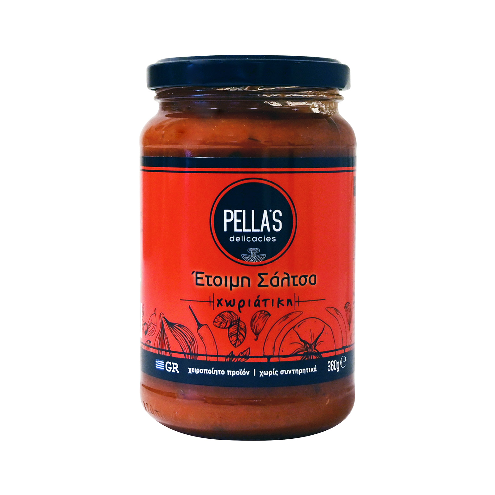 Pella's Delicacies σάλτσα έτοιμη χωριάτικη 360g εικόνα 1