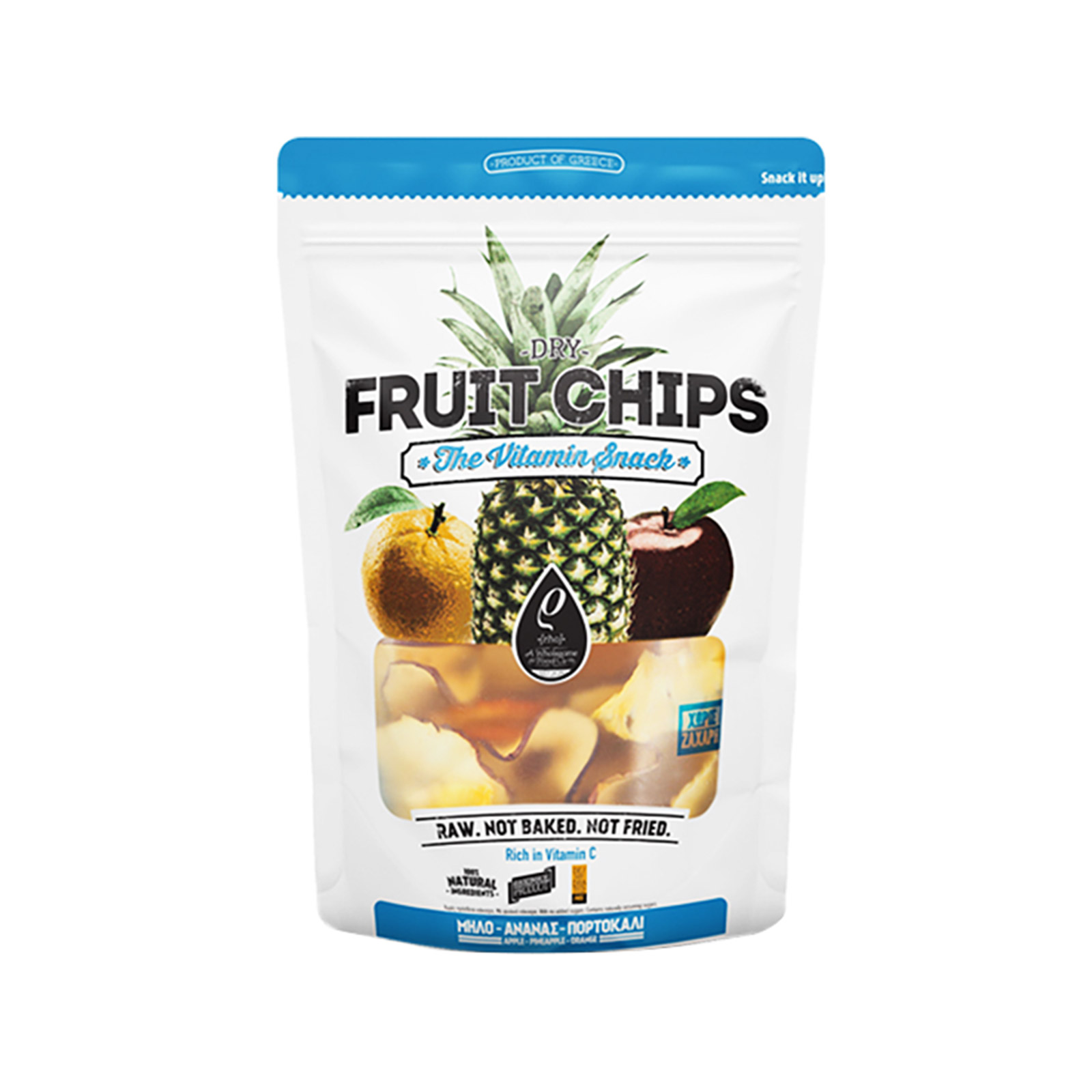 RHO Foods Χωρίς ζάχαρη ανάμεικτα φρούτα μήλο ανανάς & πορτοκάλι φρούτα αποξηραμένα 100g εικόνα 1