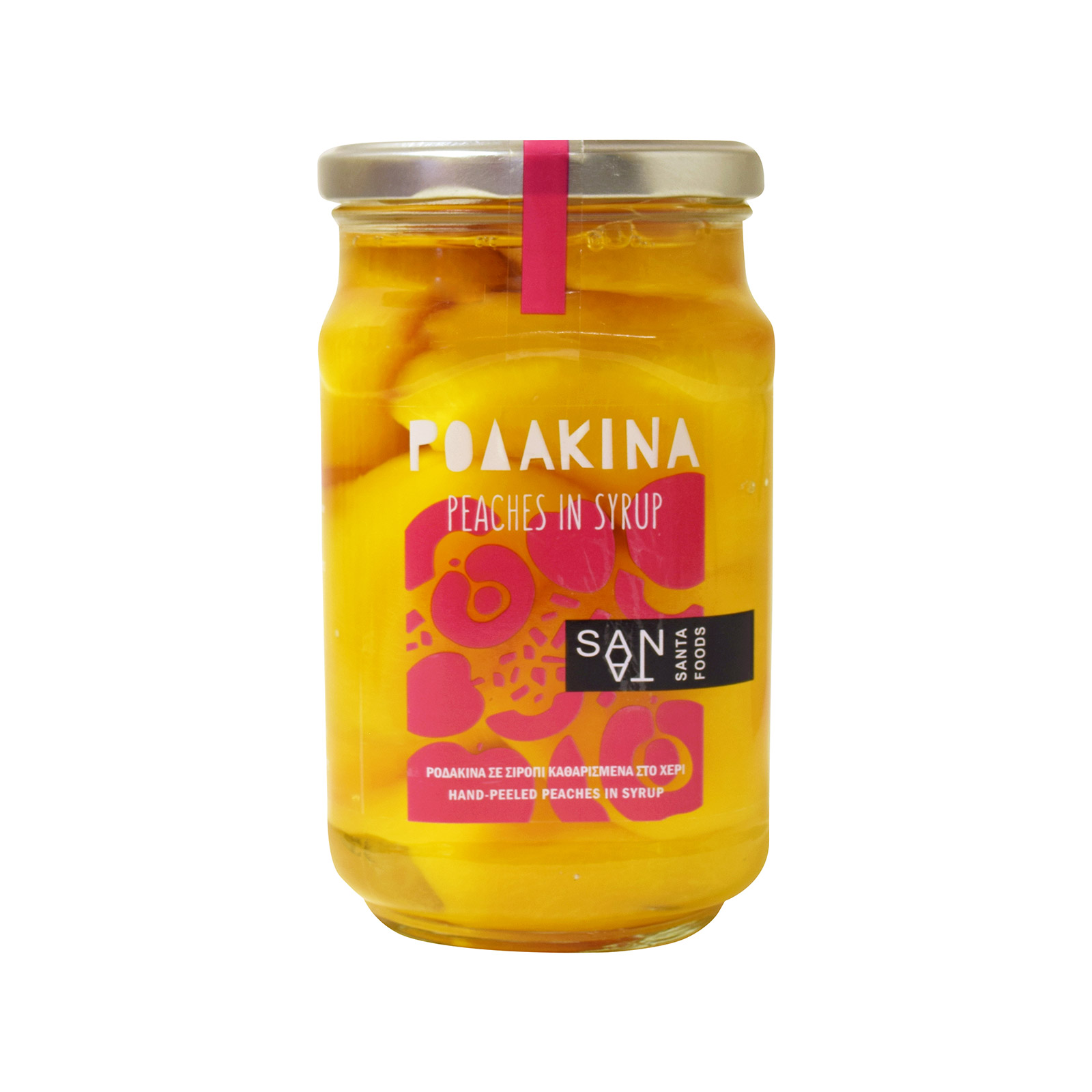 Santa Foods Σε σιρόπι κομπόστα ροδάκινο καθαρισμένα στο χέρι 740g (στραγγισμένο βάρος 410g) εικόνα 1