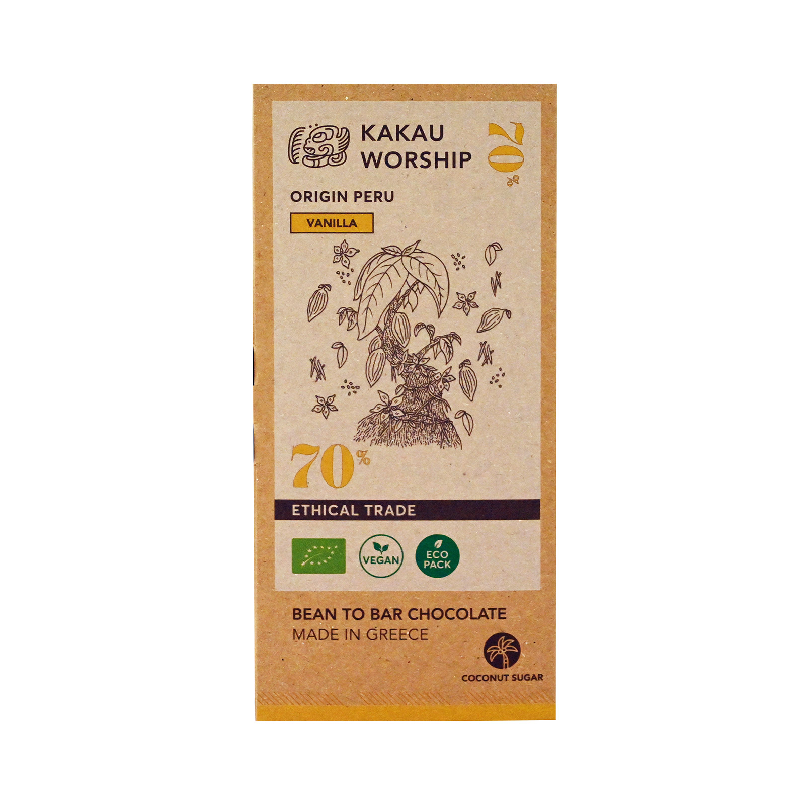 Kakau Worship Origin peru chocolate vanilla 75g image 1