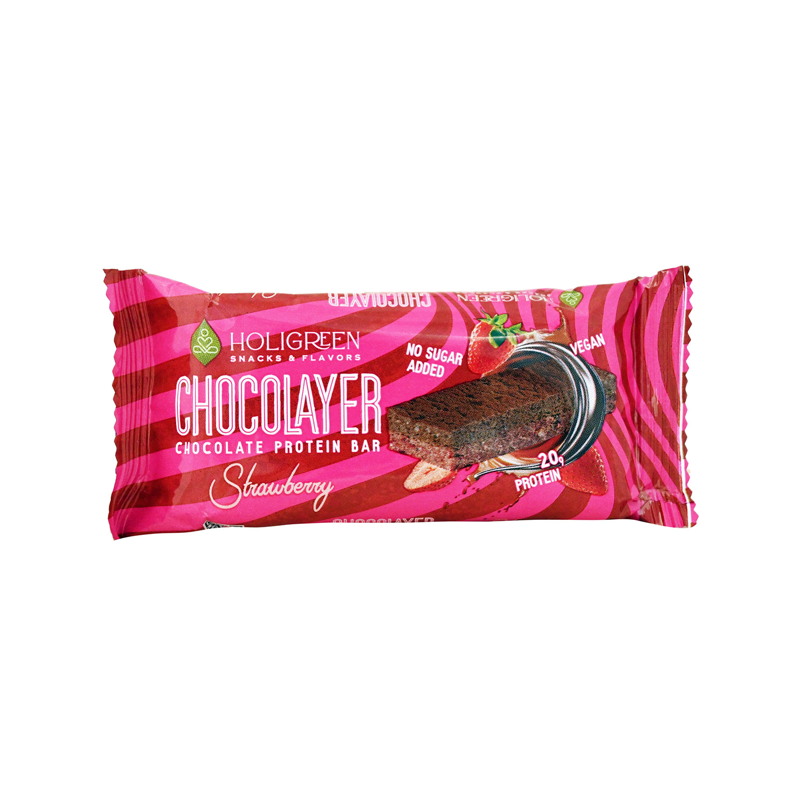 Holigreen Chocolayer μπάρα πρωτεΐνης strawberry 60g εικόνα 1