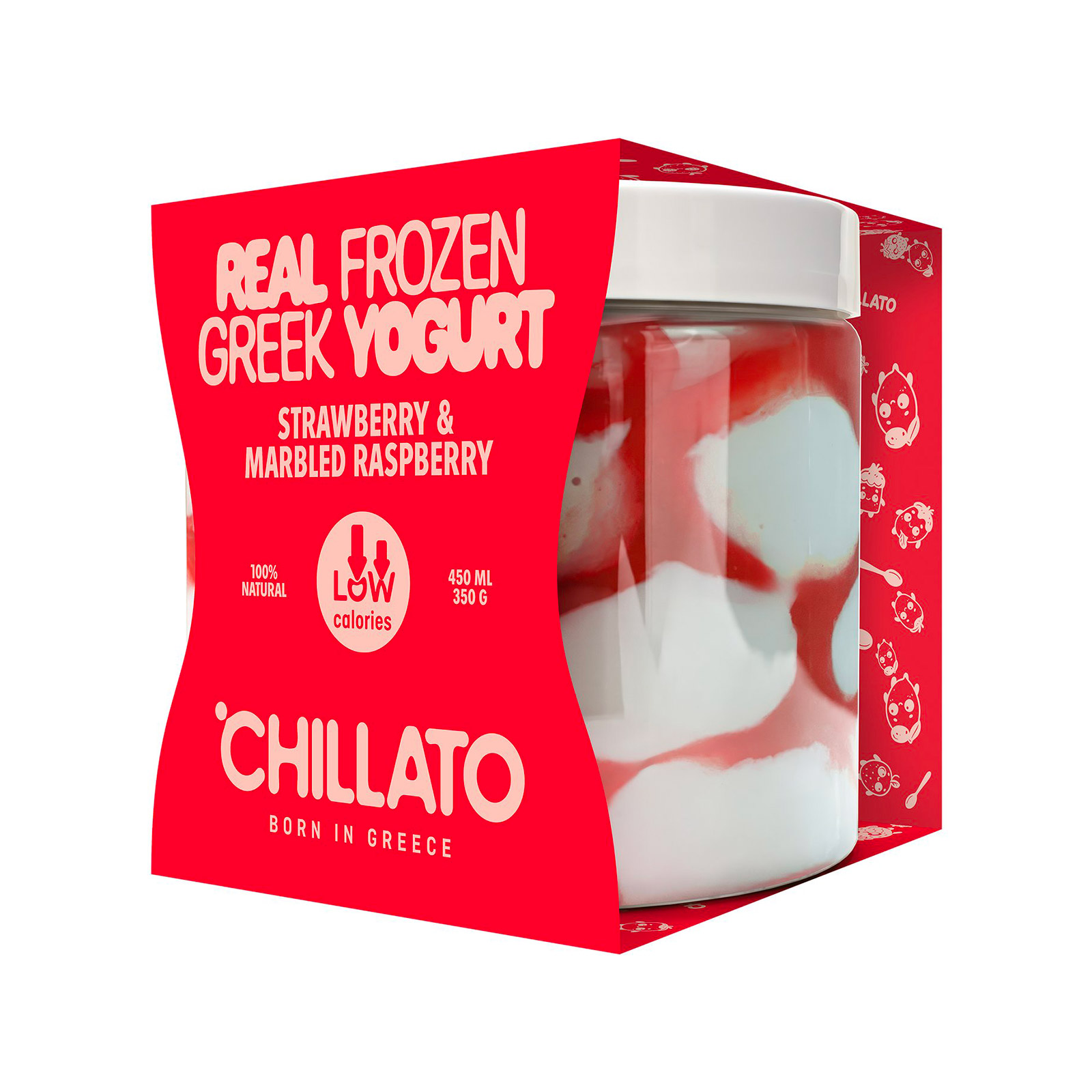 Chillato And Ice frozen yogurt strawberry & marbled raspberry 380g εικόνα 1