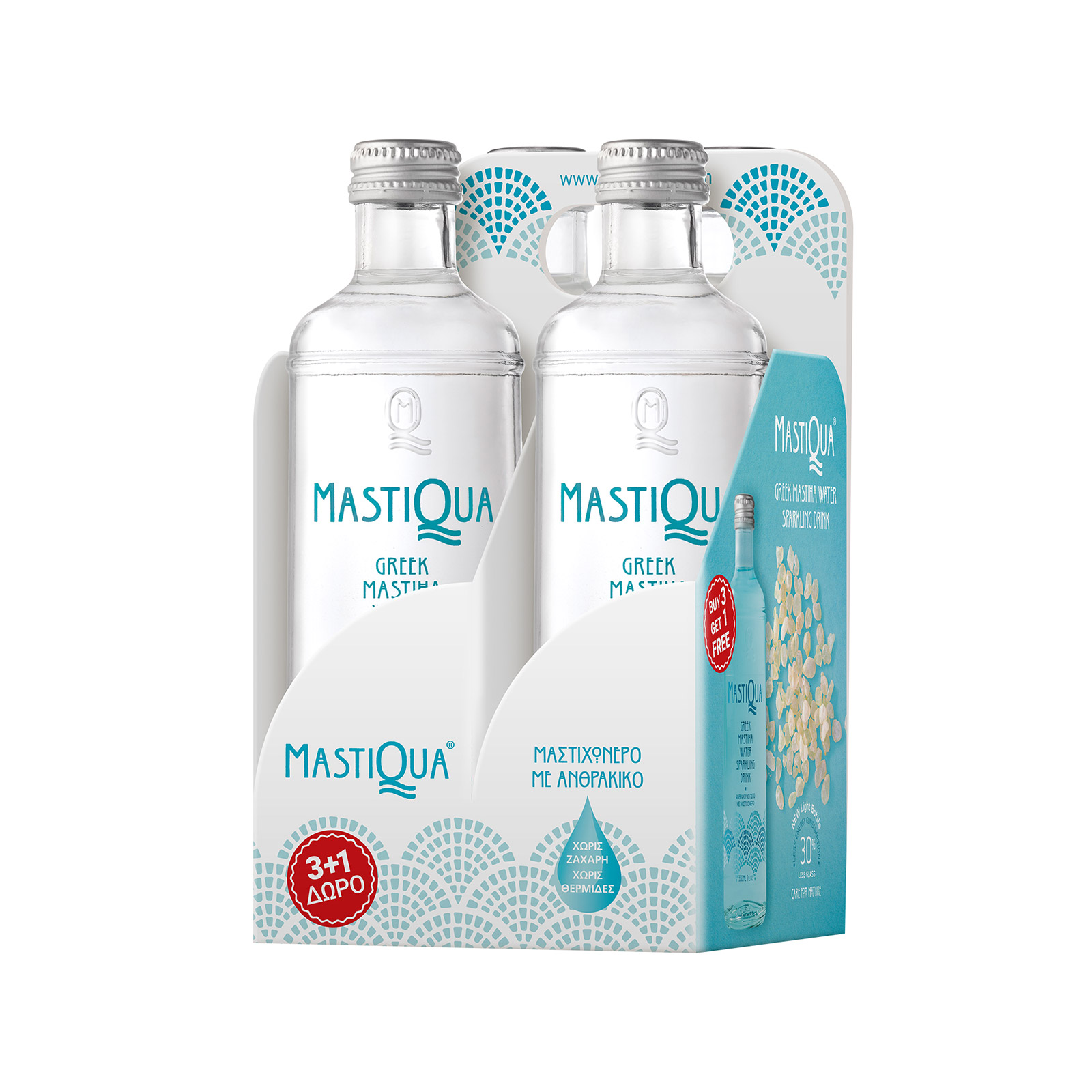 Mastiqua ανθρακούχο νερό με μαστιχόνερο 3x330ml + 1 δώρο εικόνα 1
