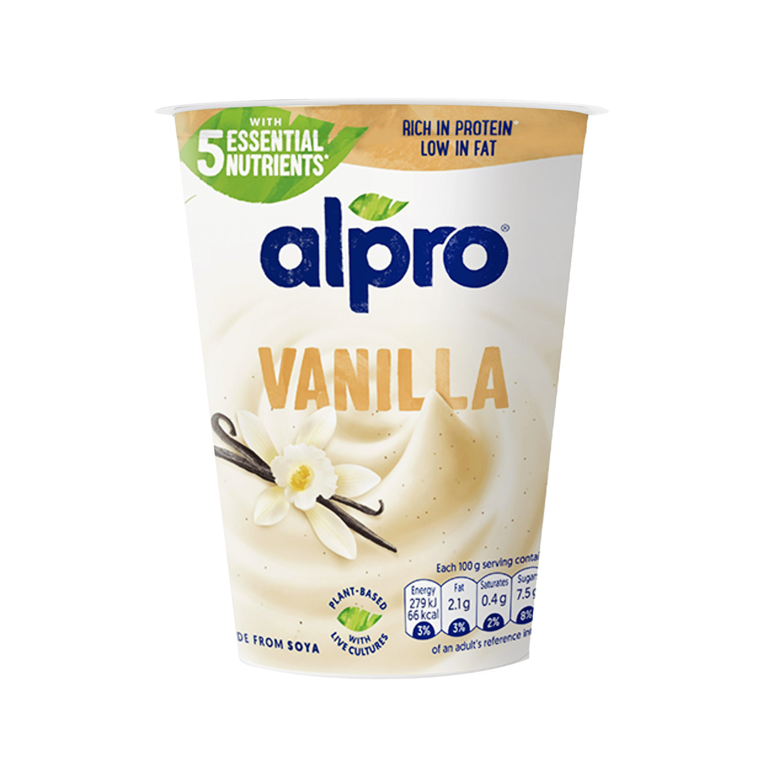 Alpro φυτικό επιδόρπιο σόγιας βανίλια 500g εικόνα 1