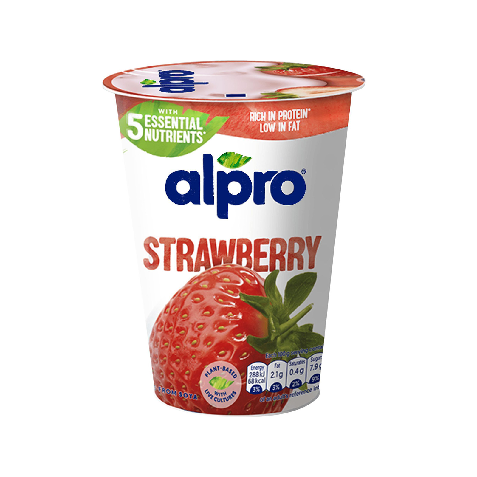 Alpro φυτικό επιδόρπιο σόγιας ψυγείου φράουλα 500g εικόνα 1