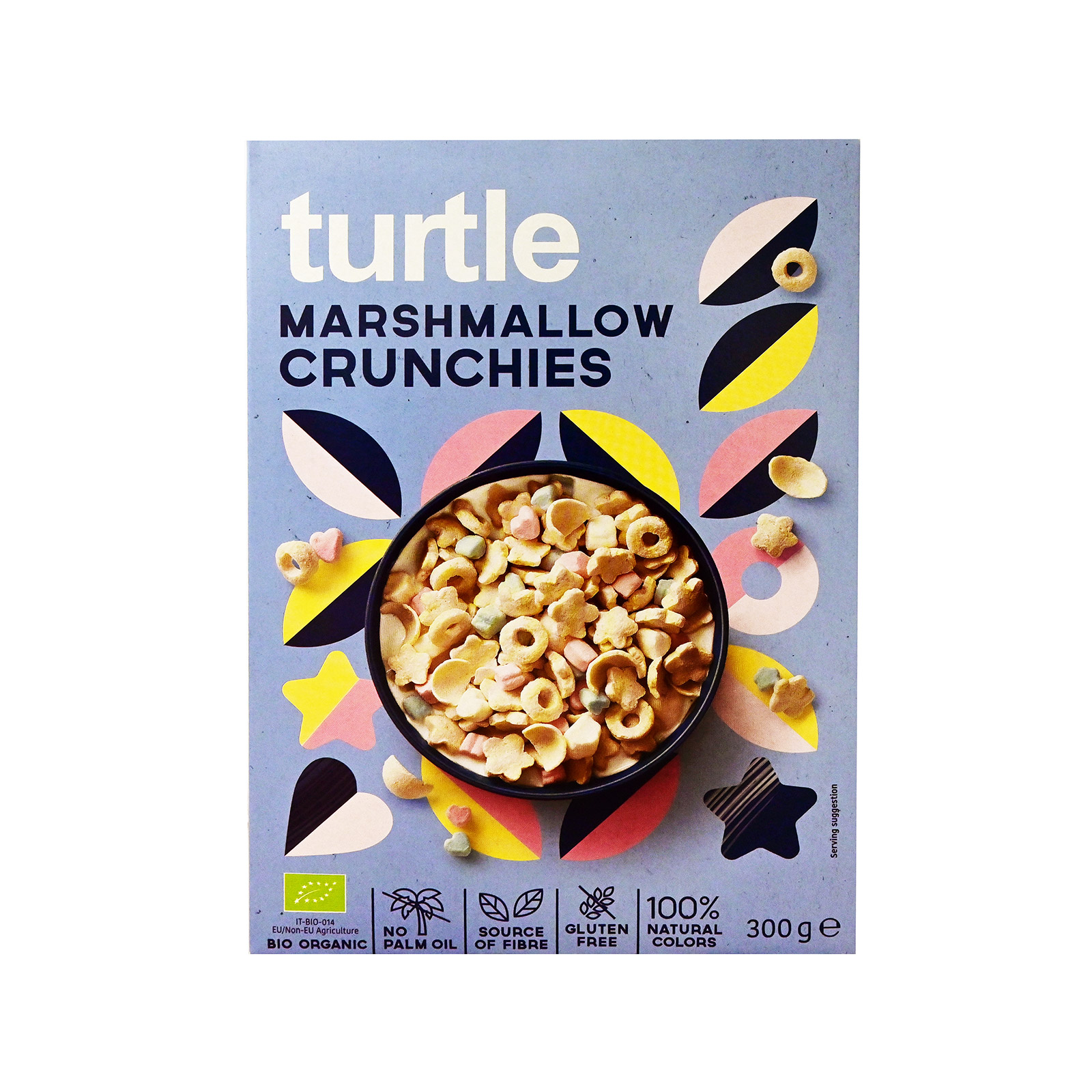 Turtle δημητριακά ολικής άλεσης βρώμης & ρυζιού marshmallow crunchies 300g εικόνα 1