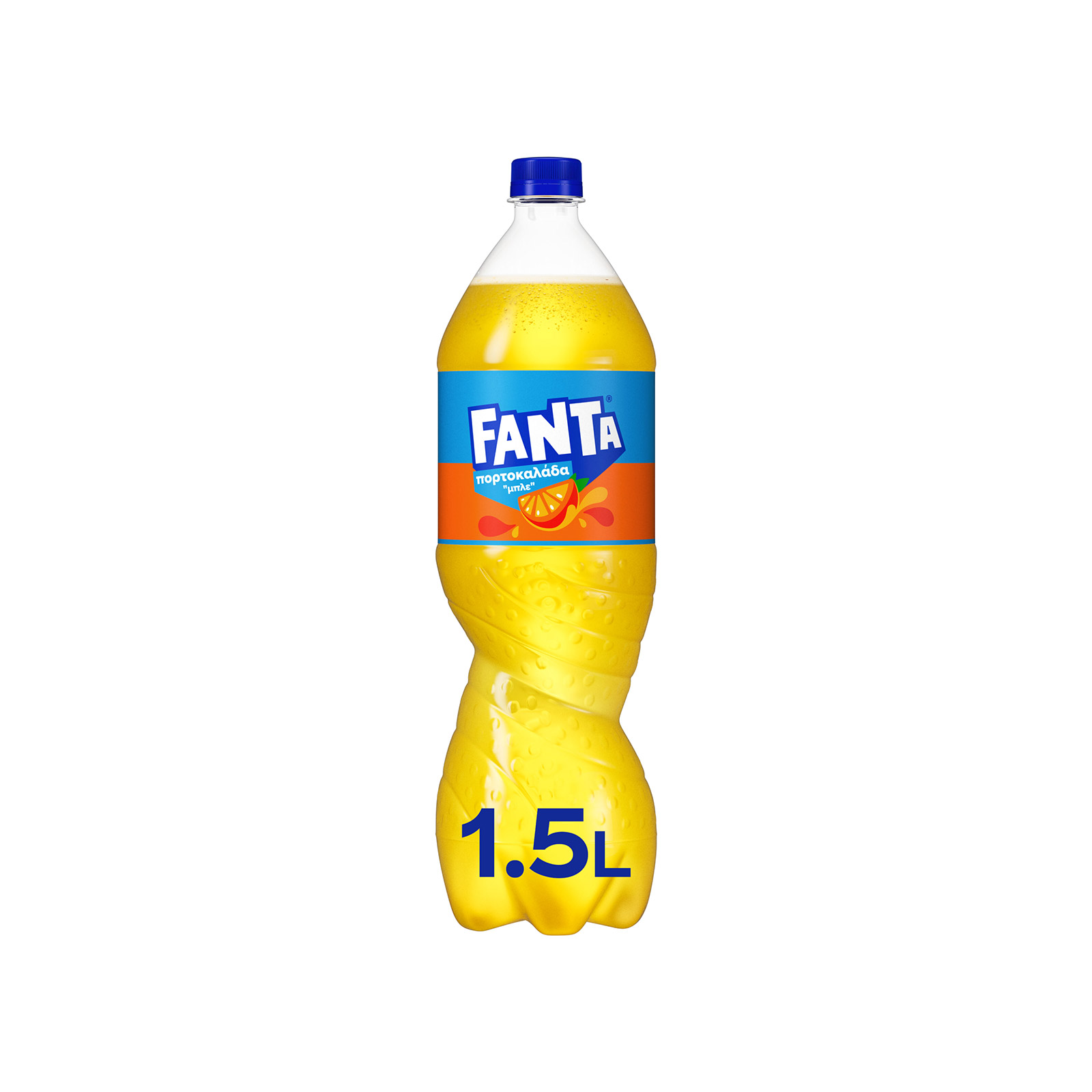 Fanta Μπλε αναψυκτικό πορτοκαλάδα χωρίς ανθρακικό με χυμό πορτοκαλιού 1.5lt εικόνα 1