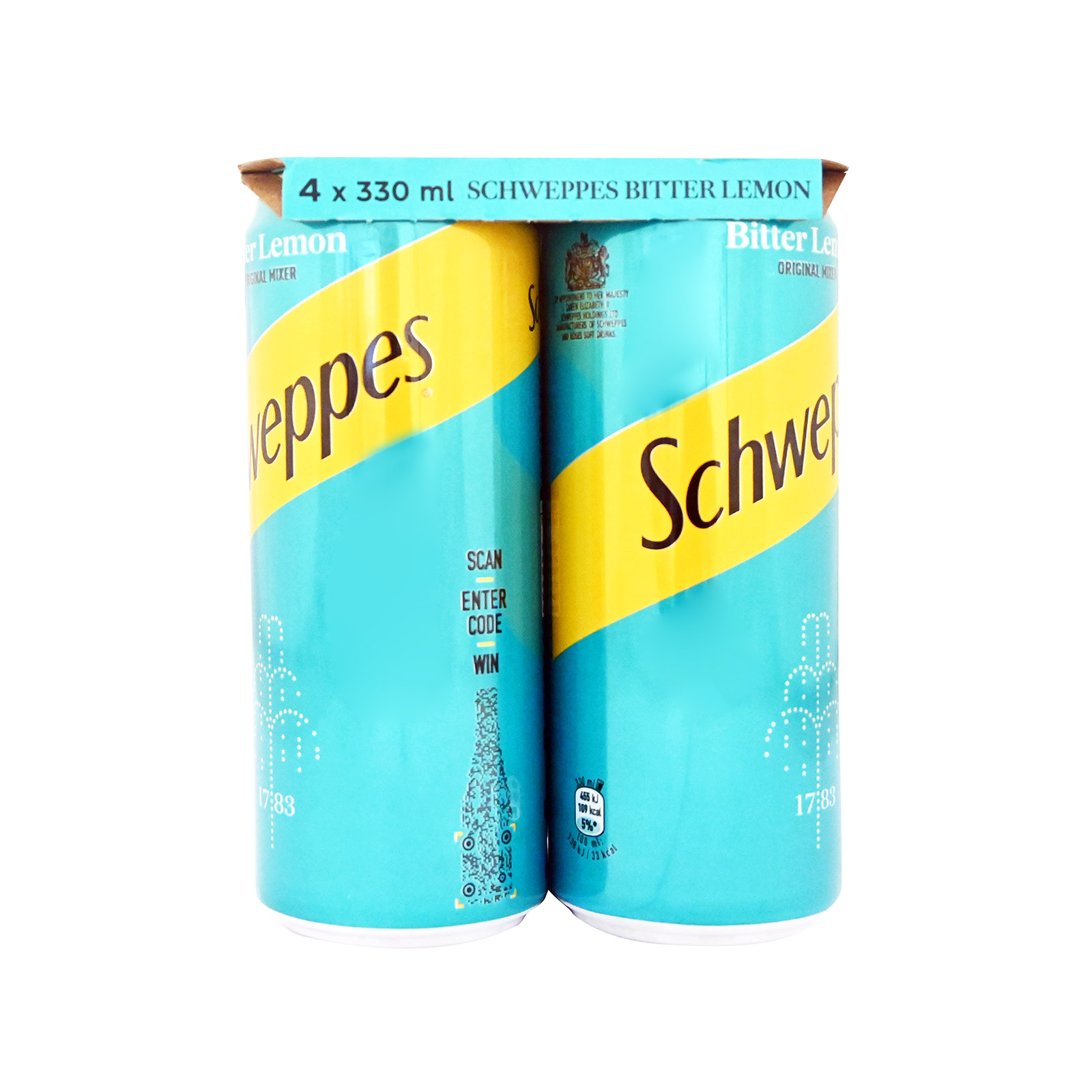 Schweppes αναψυκτικό bitter lemon 4x330ml εικόνα 1