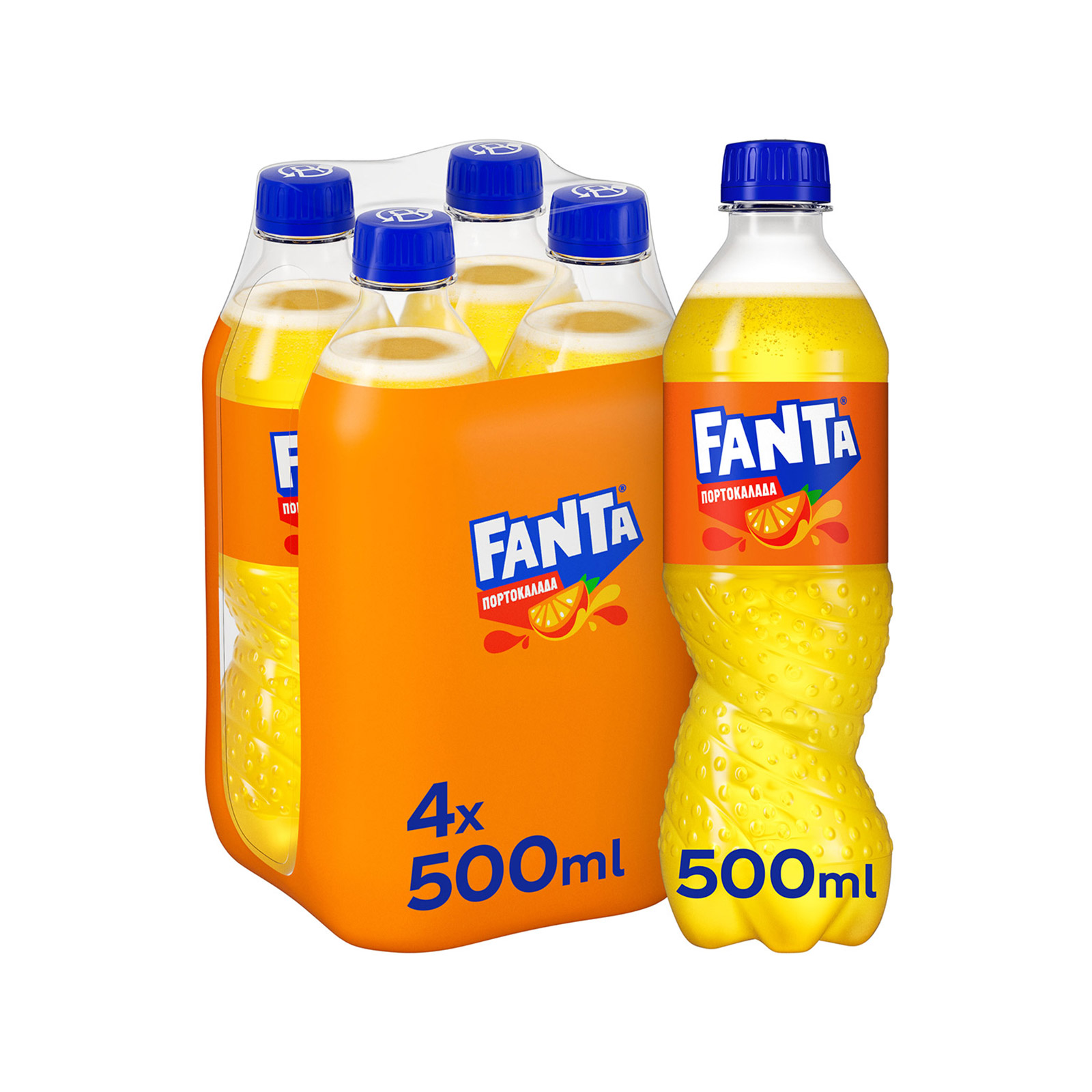 Fanta orange soft drink 4x500ml image 1