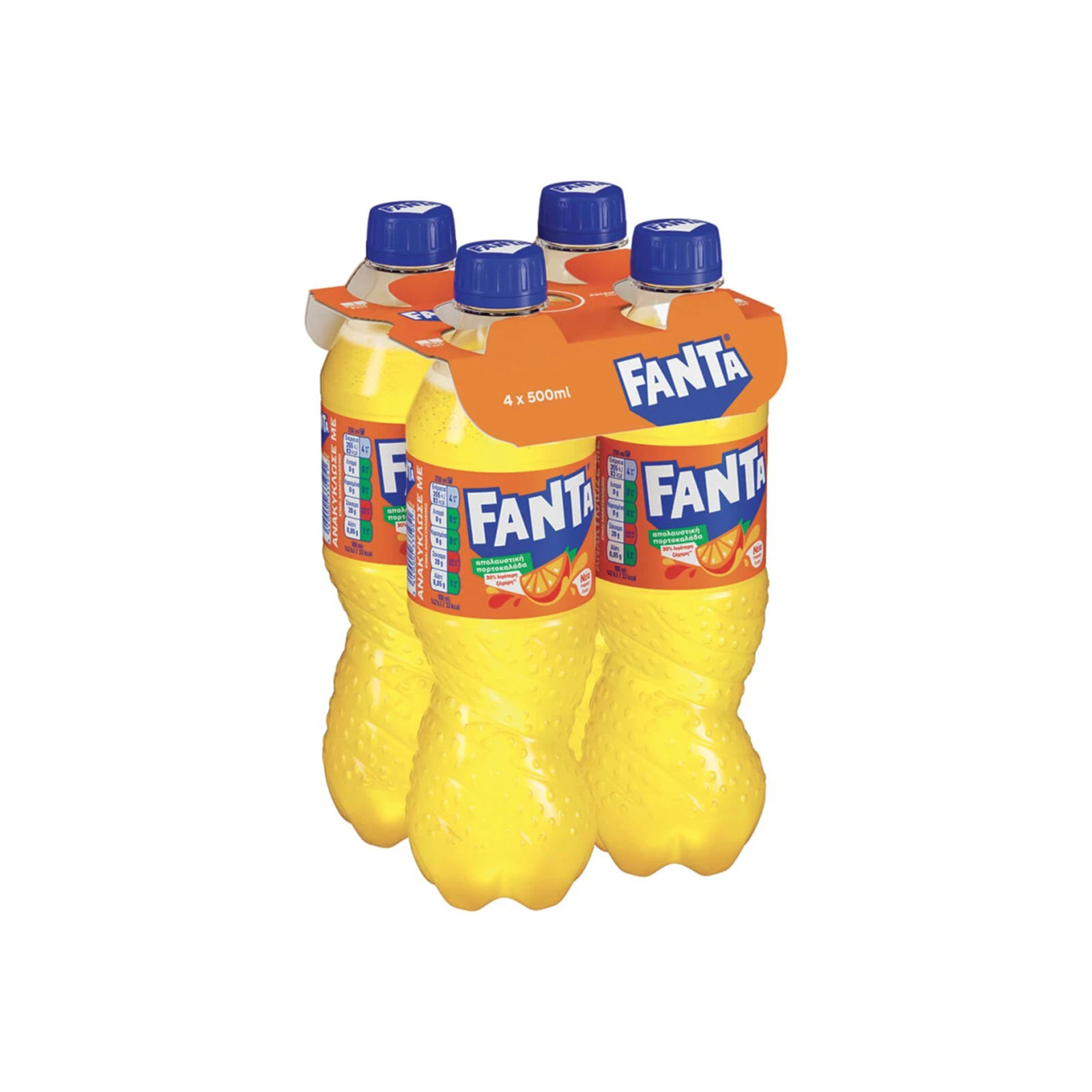 Fanta αναψυκτικό πορτοκαλάδα με ανθρακικό 4x500ml εικόνα 1
