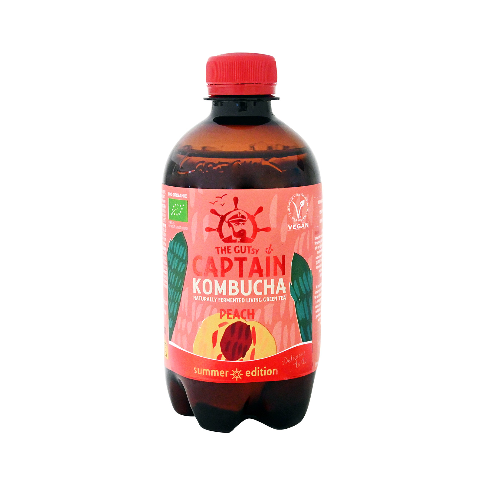 Kombucha Kat green tea drink peach 400ml image 1