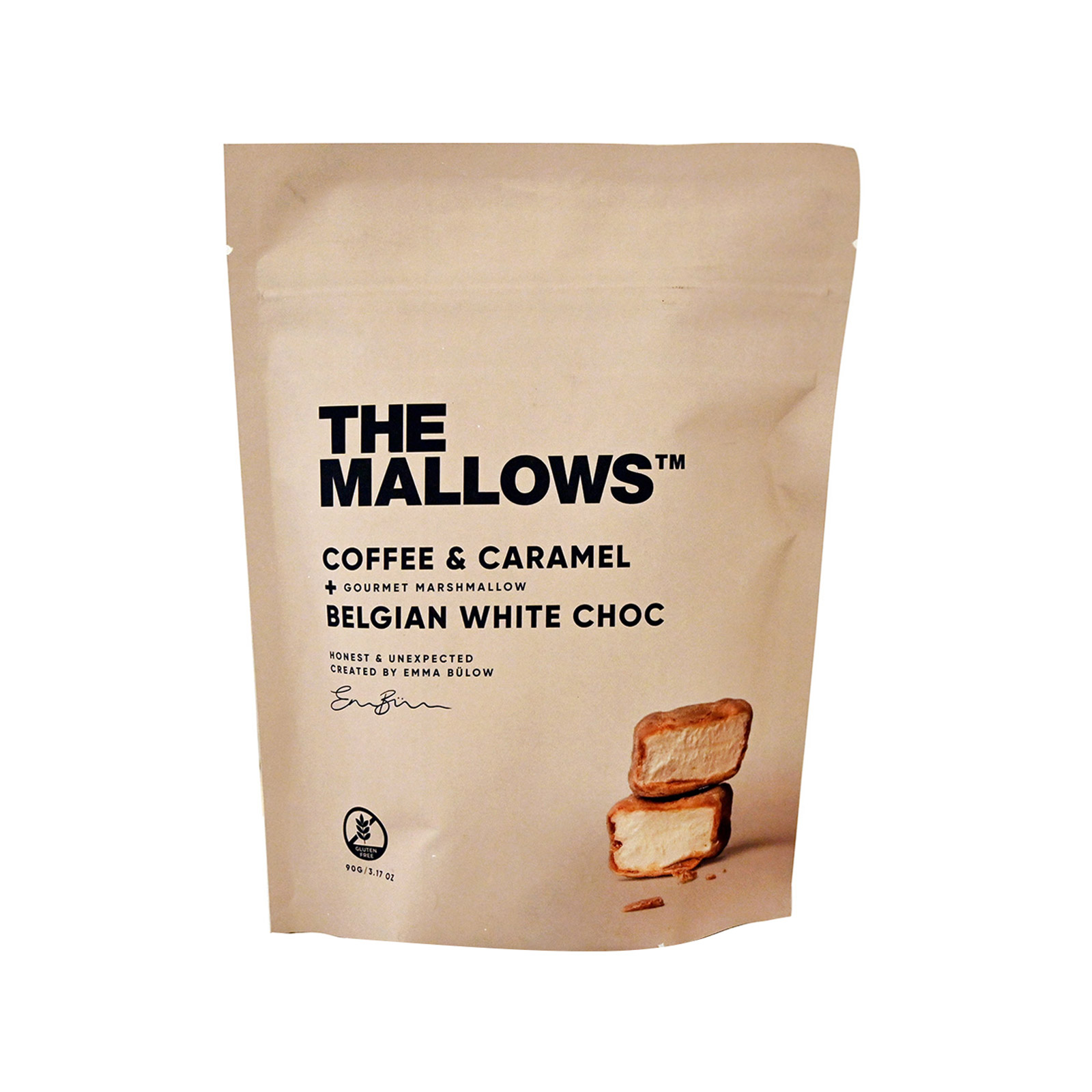 The Mallows dragee crafted marshmallows coffee & caramel - belgian white choc 90g image 1