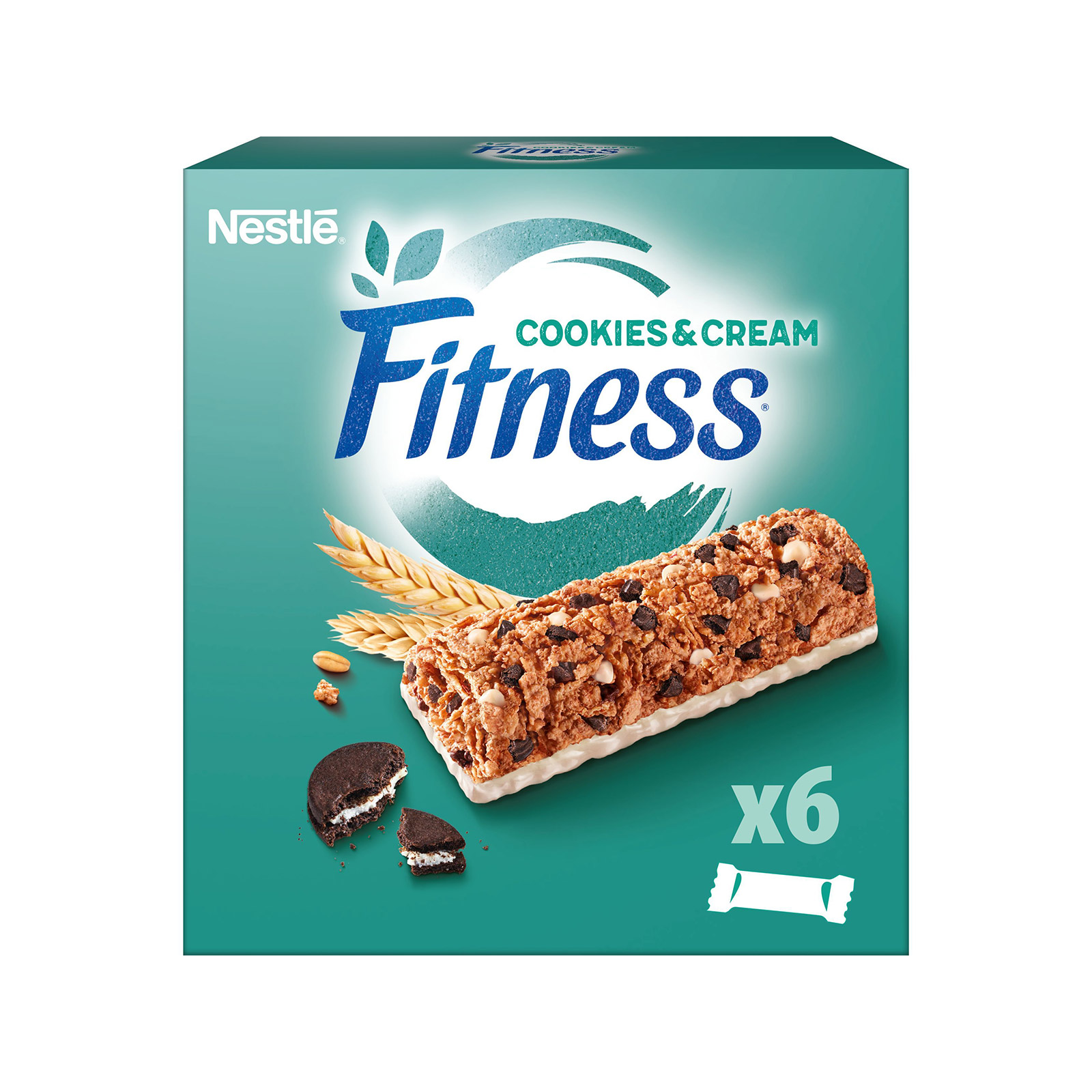 Fitness μπάρα δημητριακών ολικής άλεσης κομμάτια μπισκότου & λευκής σοκολάτας 6x23.5g εικόνα 1