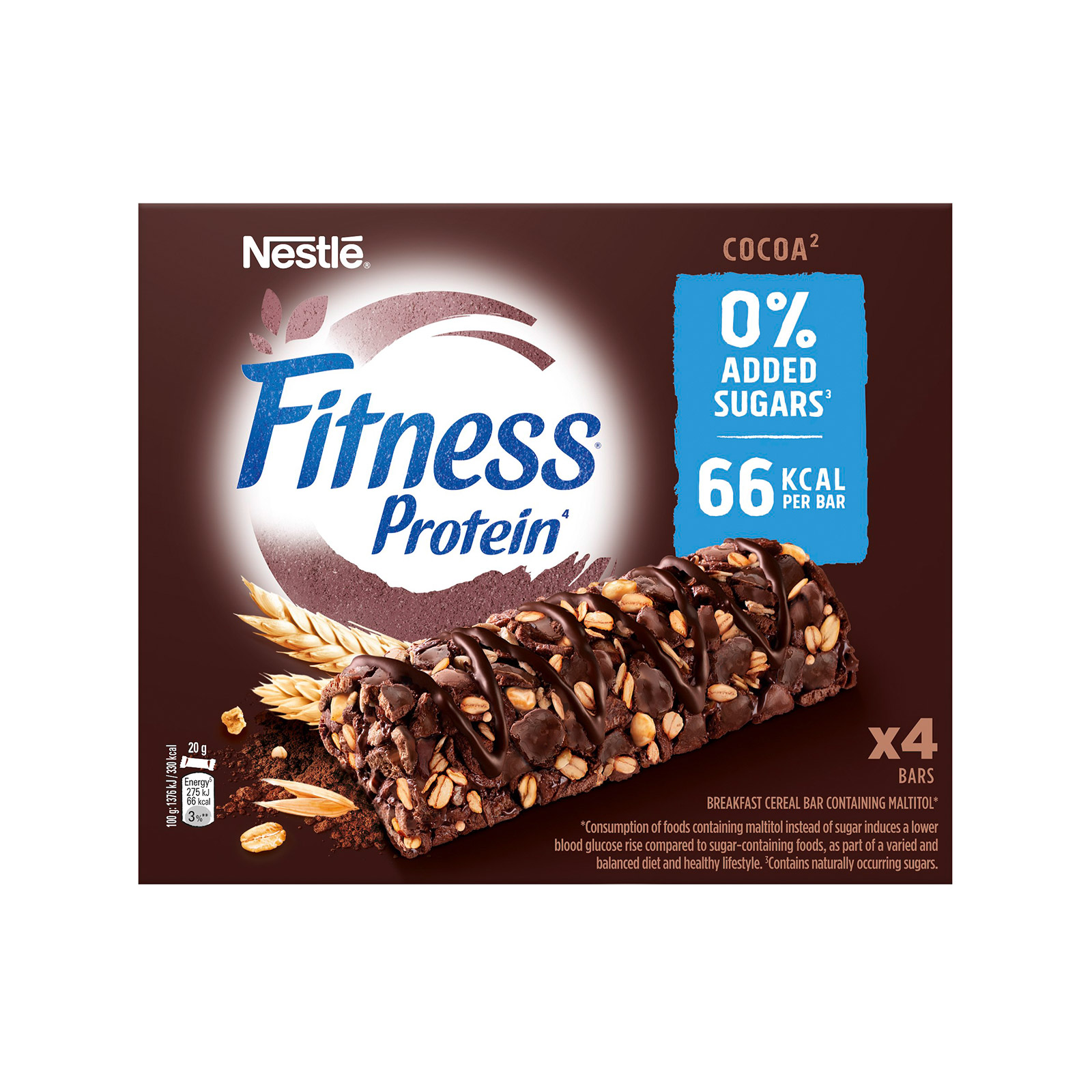 Fitness Protein bars μπάρα πρωτεΐνης cocoa 4x20g εικόνα 1