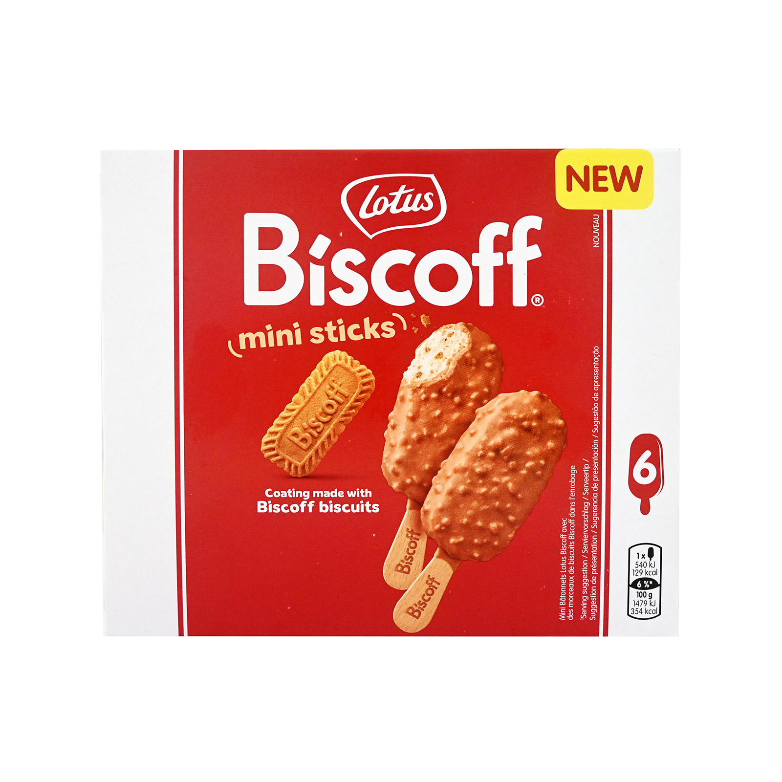 Lotus Biscoff παγωτό πολυσυσκευασία ξυλάκι 6x50ml εικόνα 1