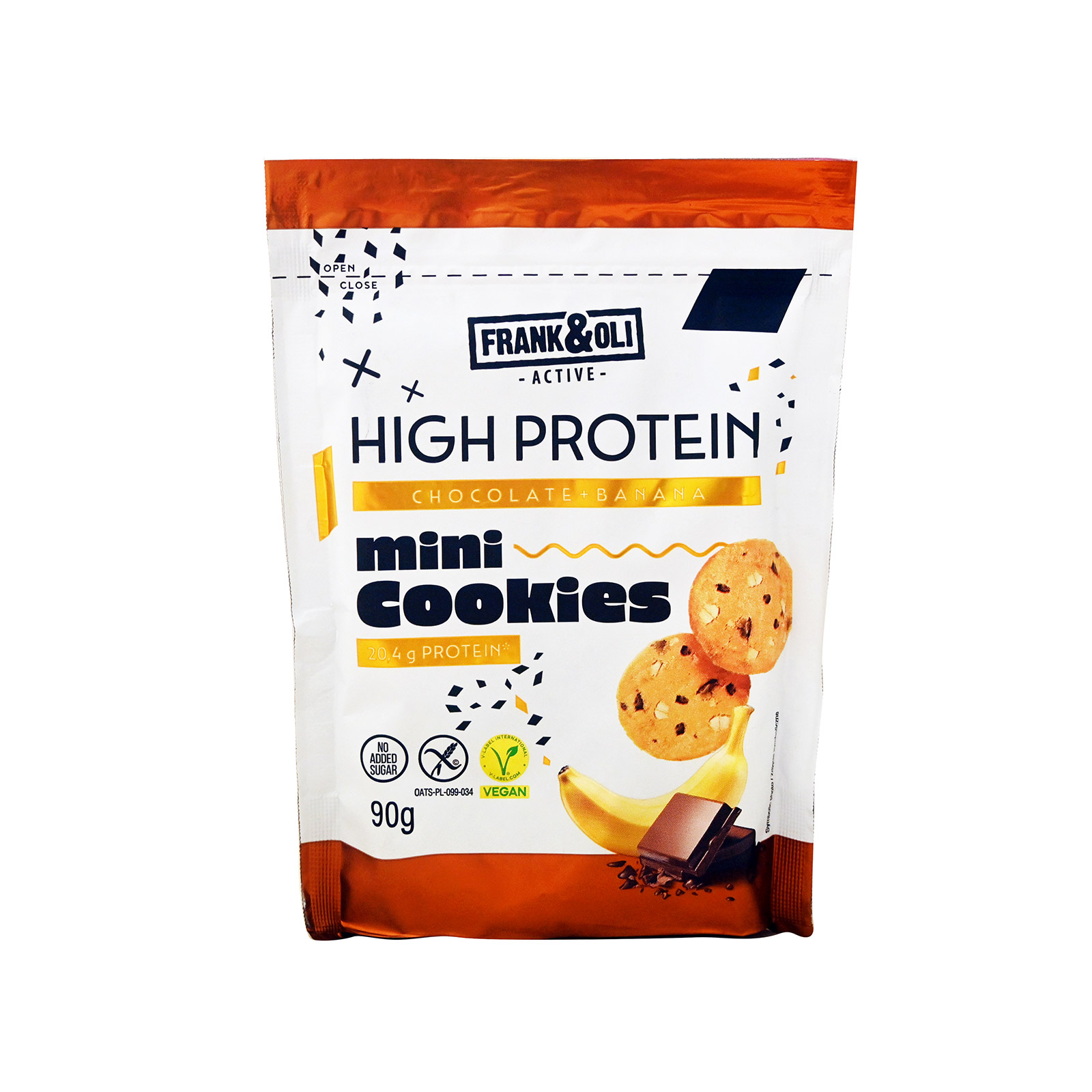 Frank & Oli High protein mini cookies chocolate - banana 90g image 1