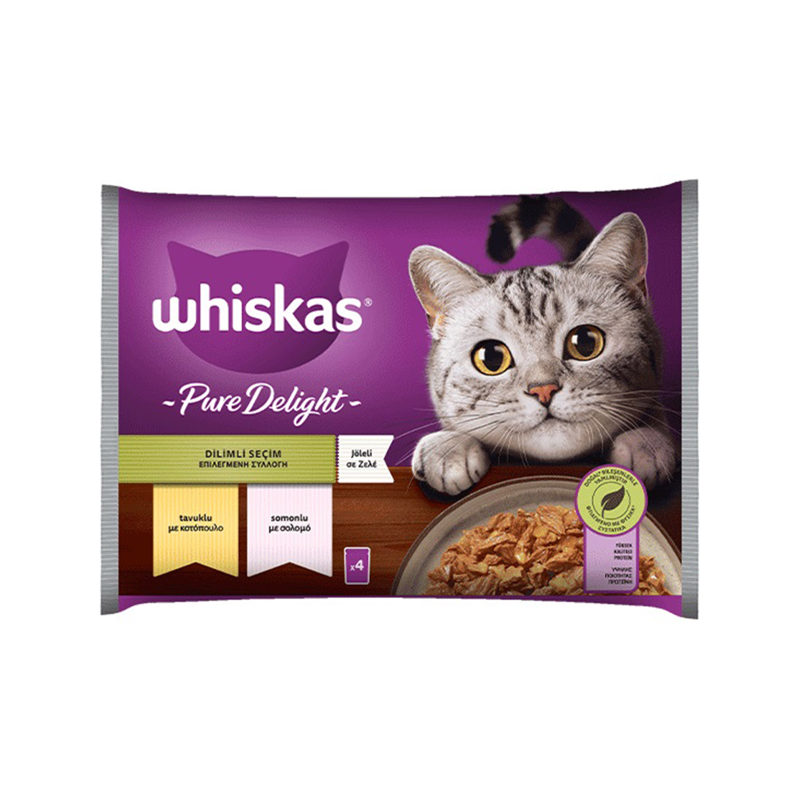 Whiskas Pure delight τροφή γάτας mixed 4x85g εικόνα 1