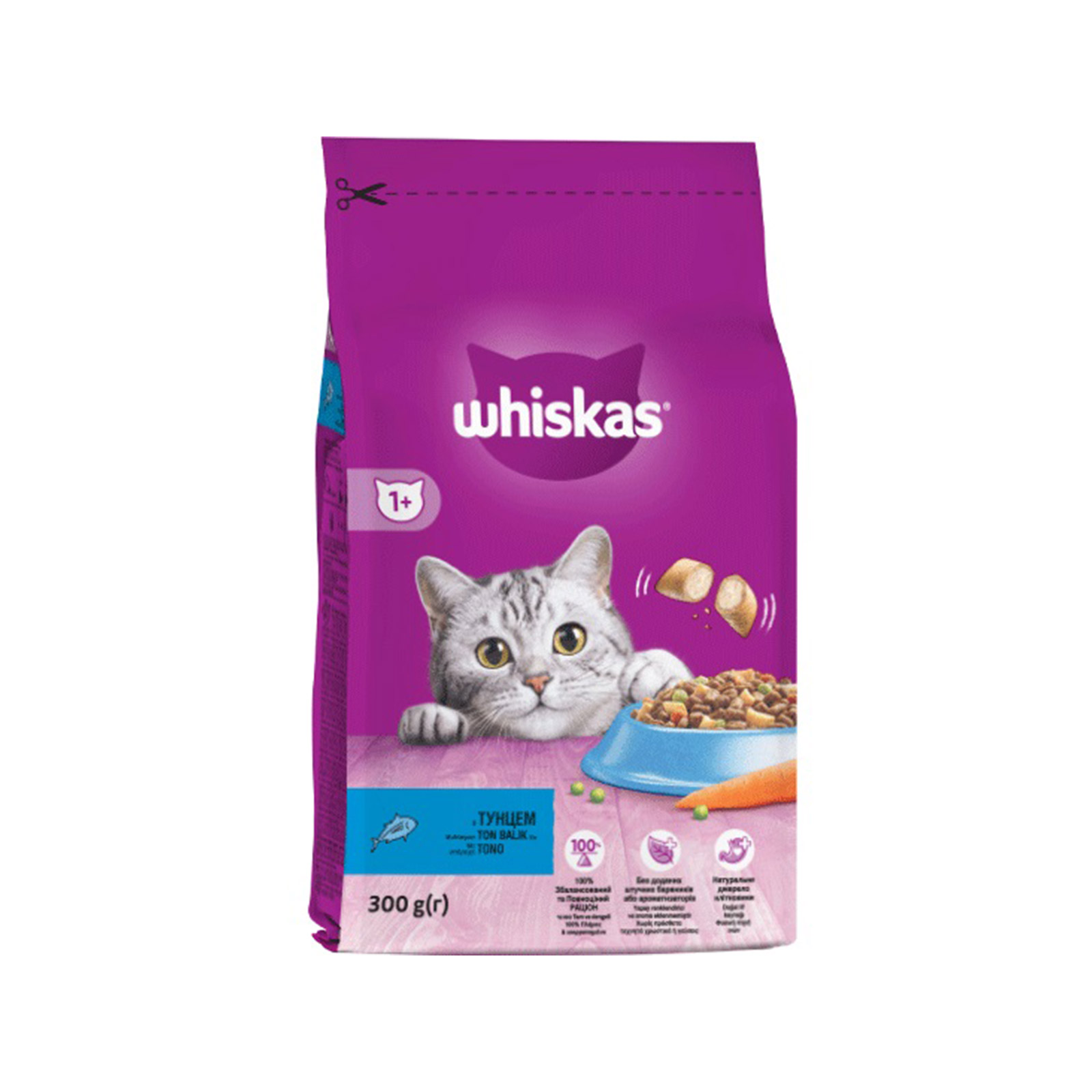Whiskas ξηρά τροφή γάτας με τόνο adult 300g εικόνα 1