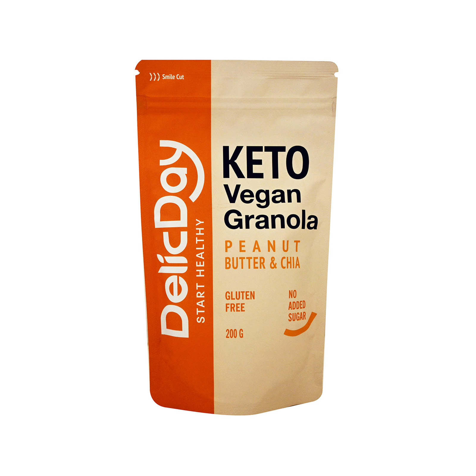 DelicDay Keto γκρανόλα peanut butter & chia 200g εικόνα 1