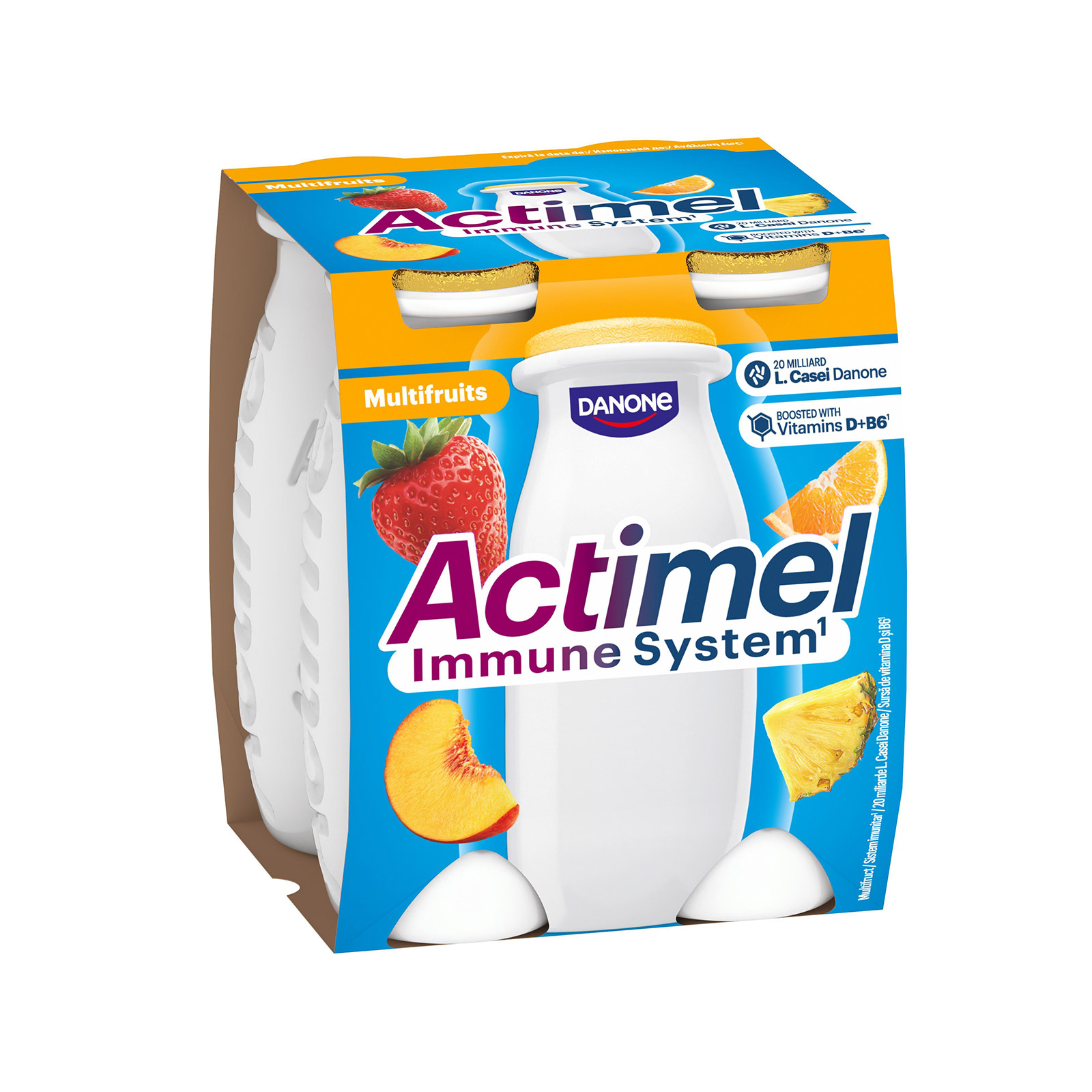 Actimel ρόφημα γιαουρτιού multifruits & vitamins 4x100ml εικόνα 1