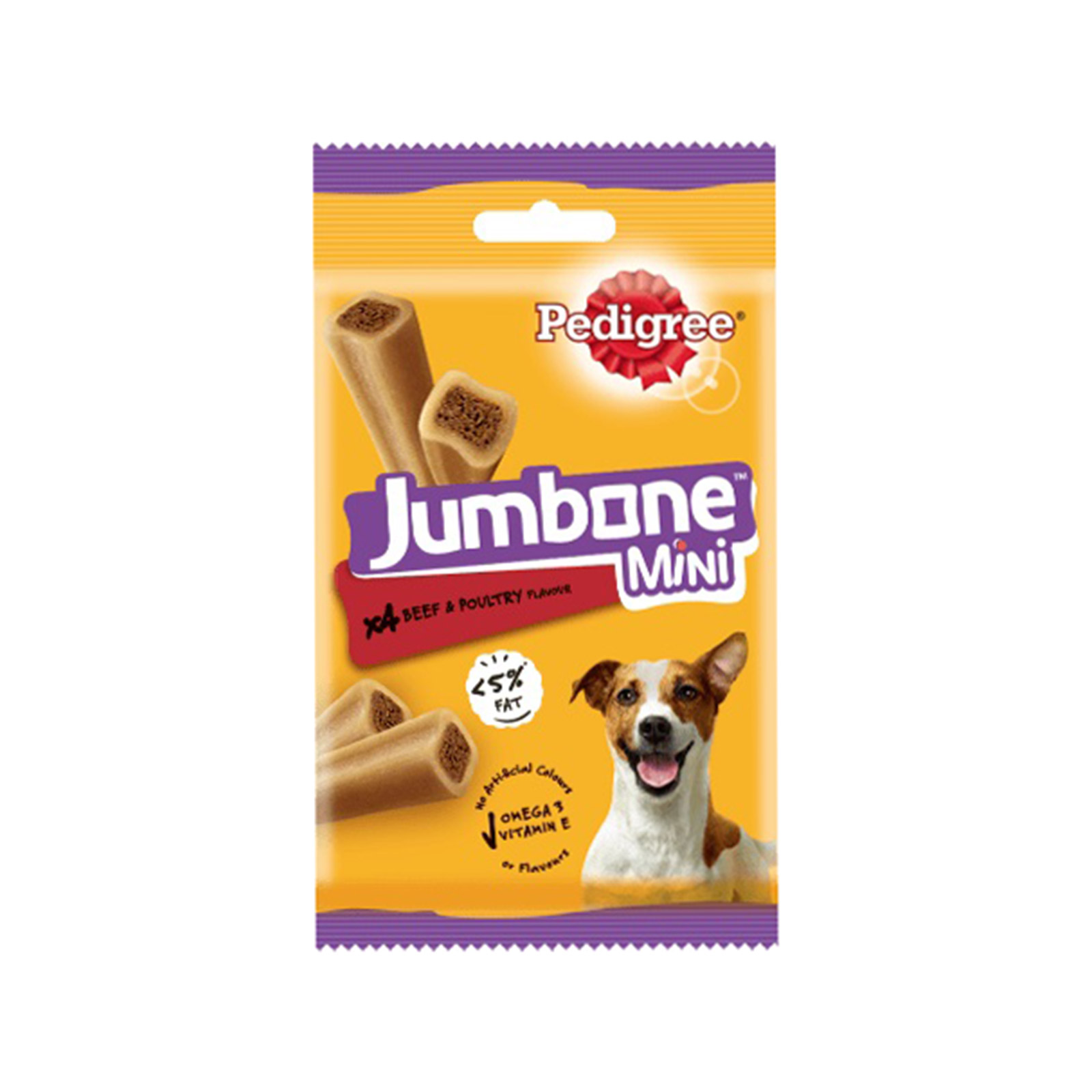 Pedigree Jumbone mini τροφή σκύλου συμπληρωματική μοσχάρι & πουλερικά 160g εικόνα 1
