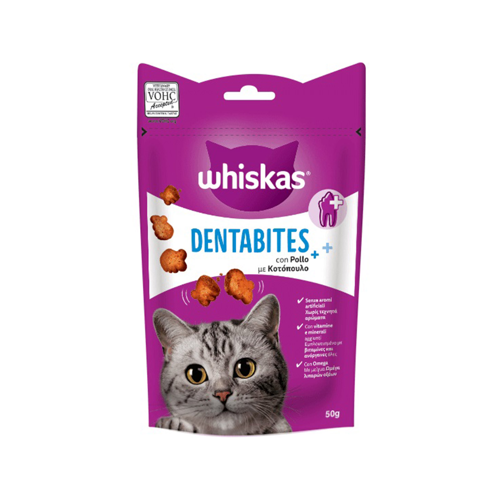 Whiskas Dentabites τροφή γάτας με κοτόπουλο 40g εικόνα 1