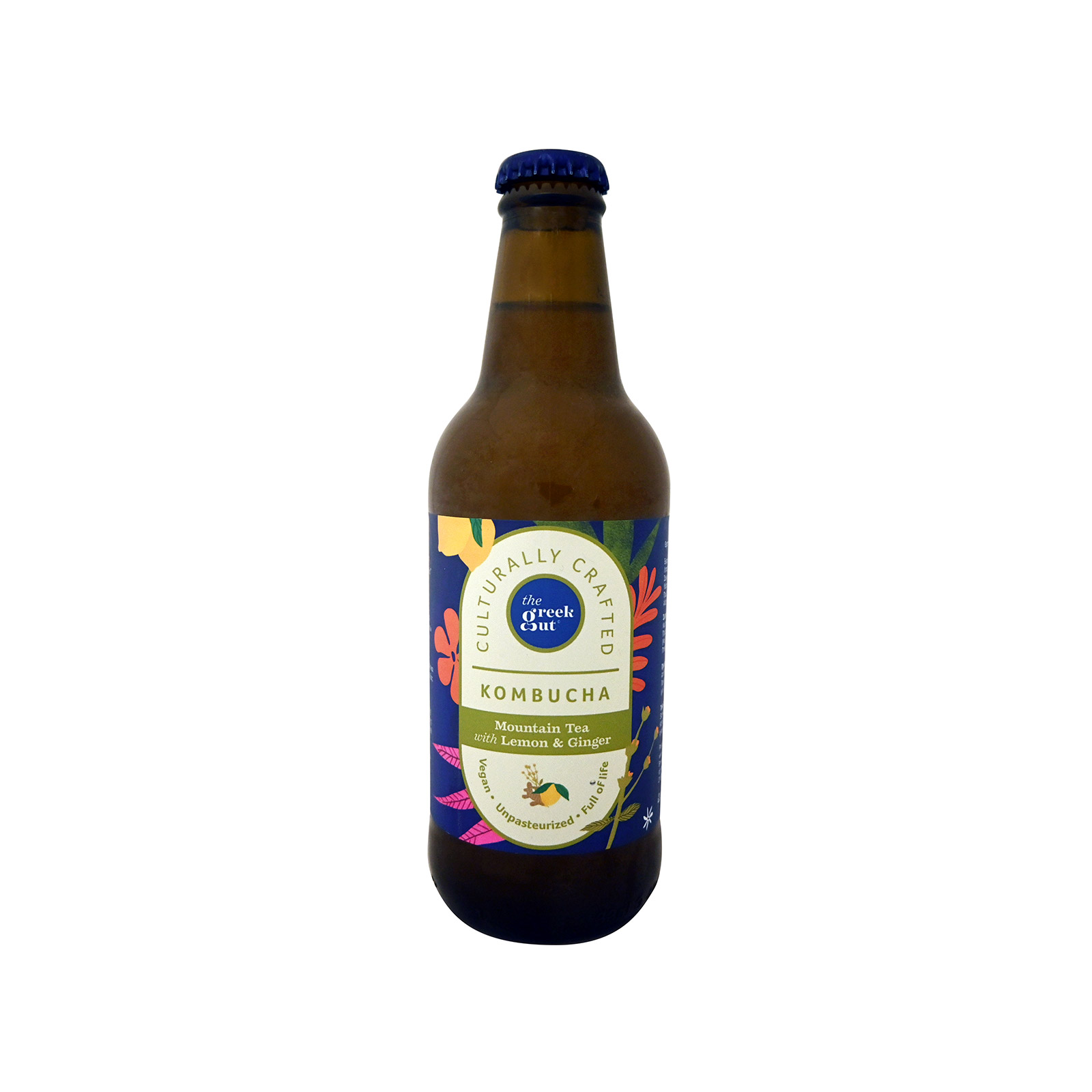 The Greek Cut Kombucha mountain tea infusion lemon & ginger 330ml image 1