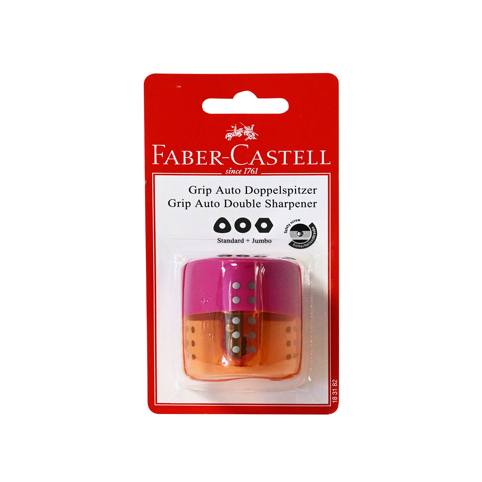 Faber Castell 183182 ξύστρα διπλή ροζ εικόνα 1