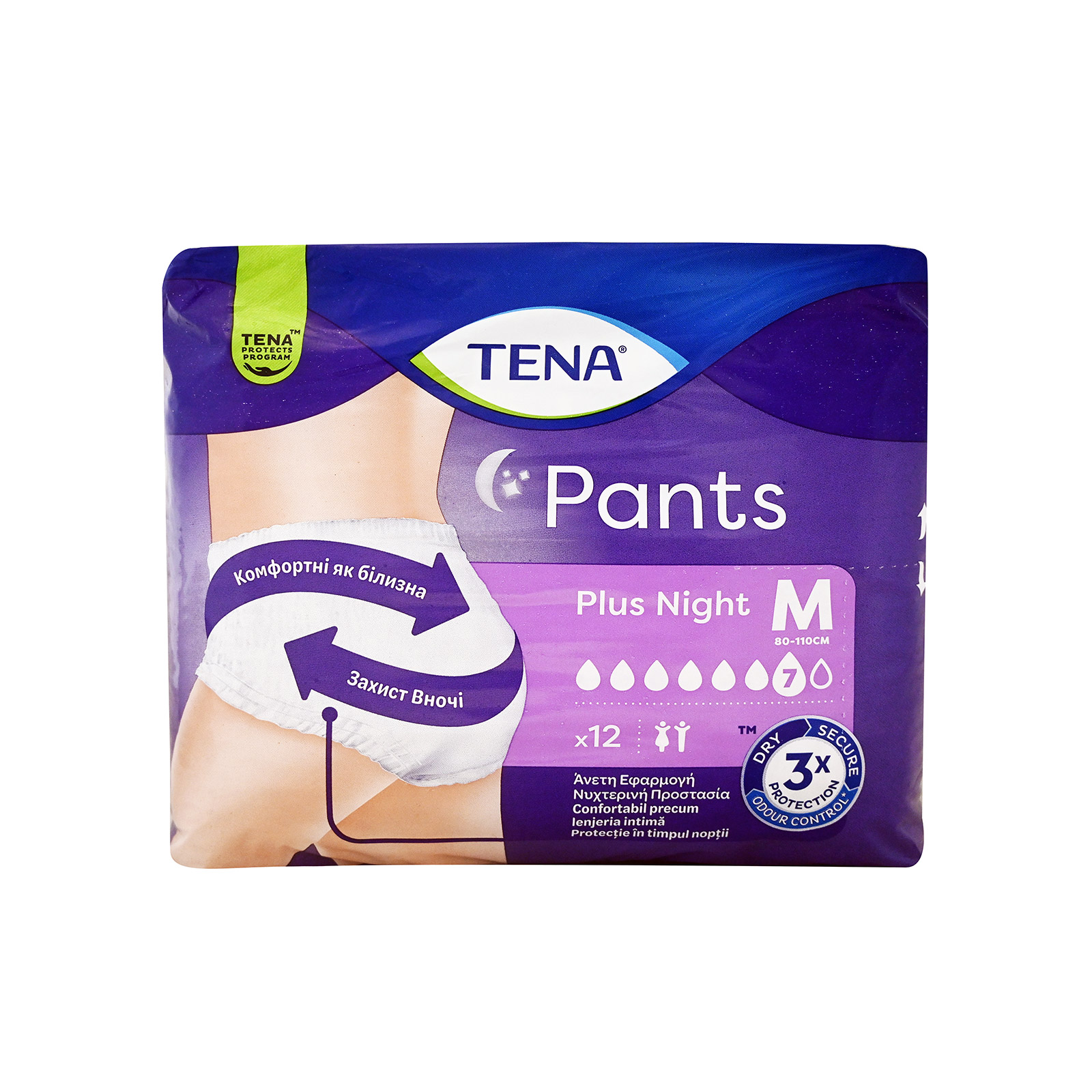 Tena εσώρουχα ακράτειας plus night - medium 12τεμ εικόνα 1