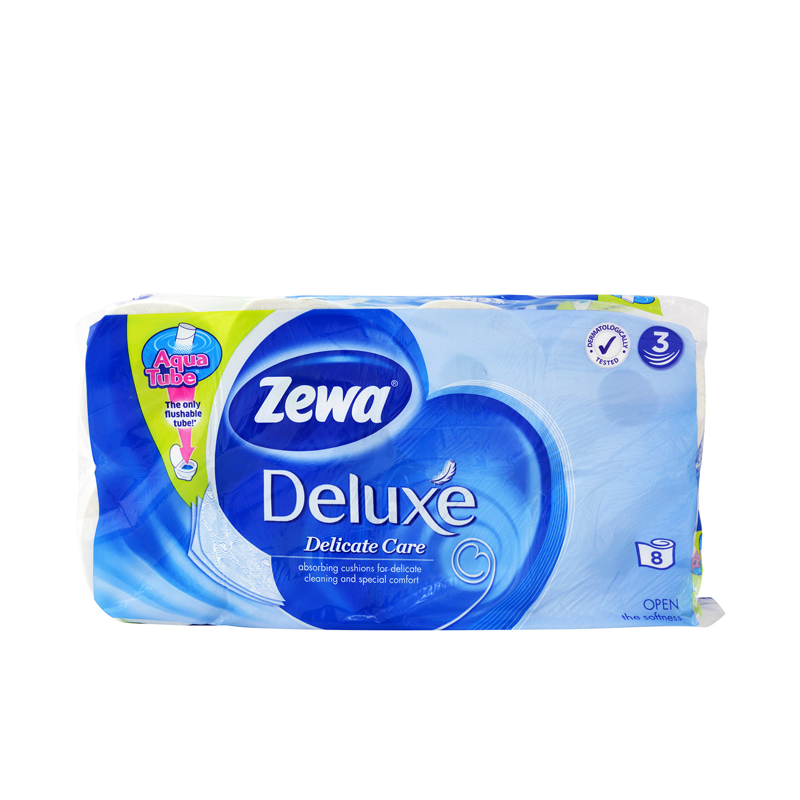 Zewa Deluxe ρολό χαρτί υγείας 8 τεμαχίων delicate care 3φυλλο 8x95.75g εικόνα 1