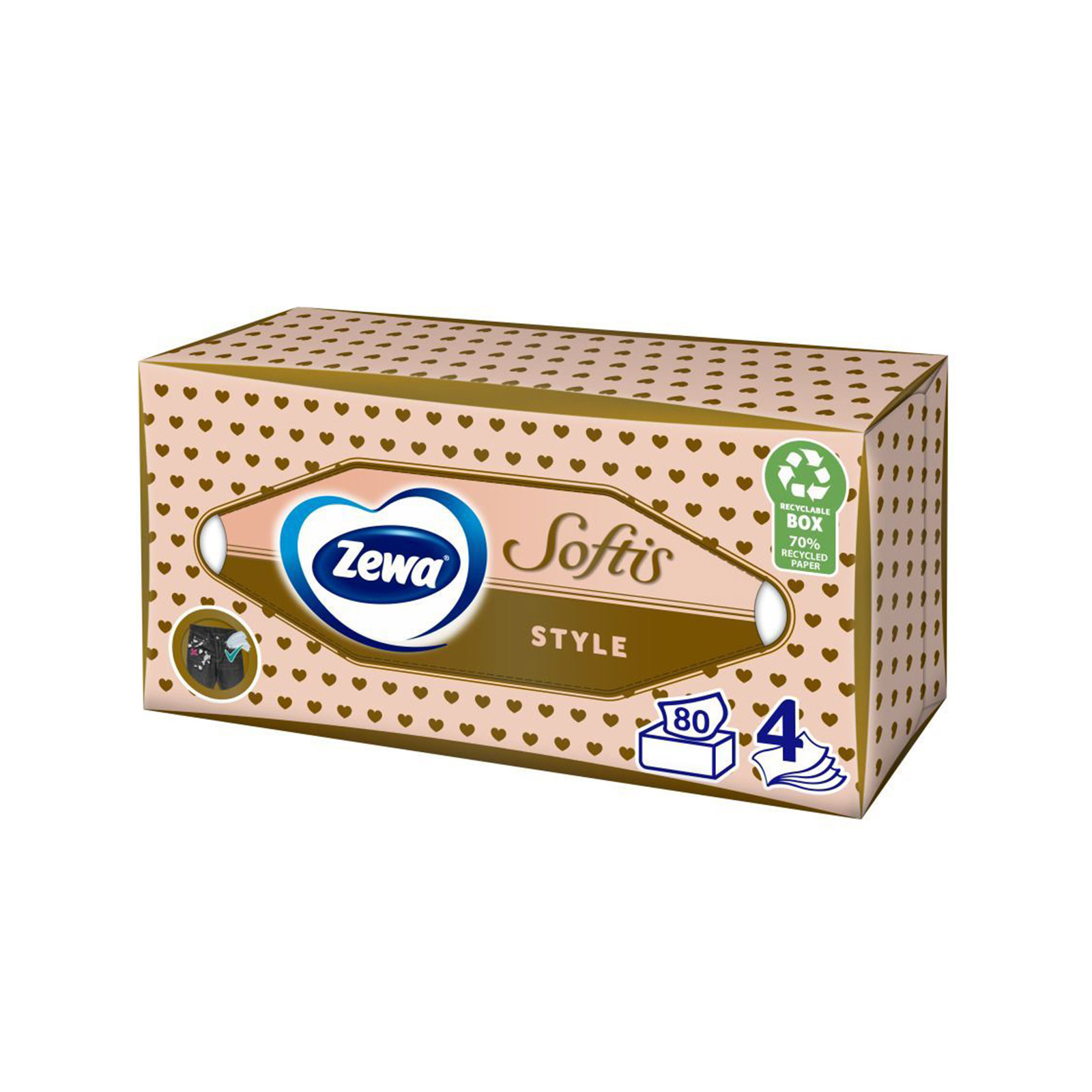 Zewa Softis tissues box gold 80 sheets 193g image 1