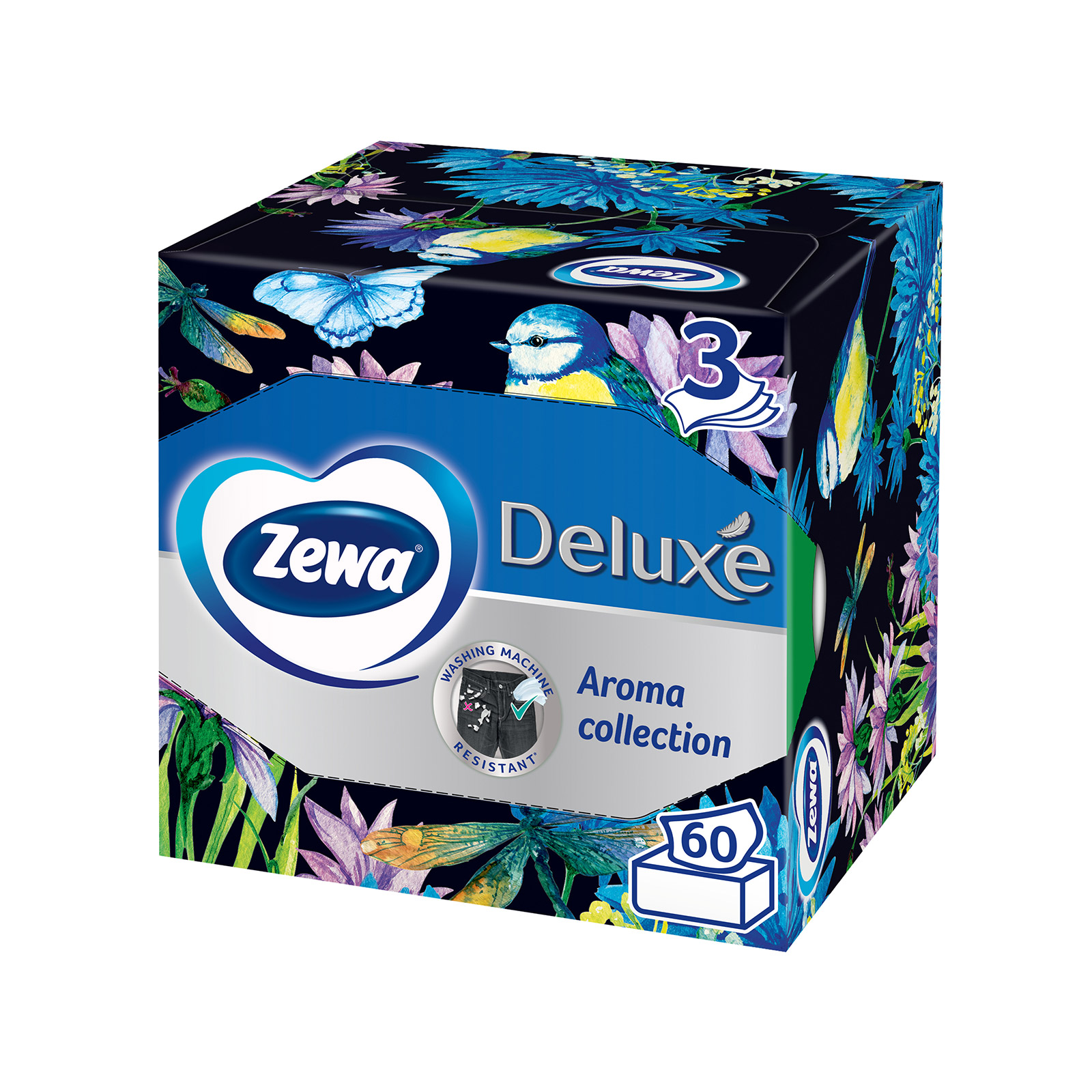 Zewa Deluxe Aroma Collection tissues box Camomile black 60 sheets 112g image 1