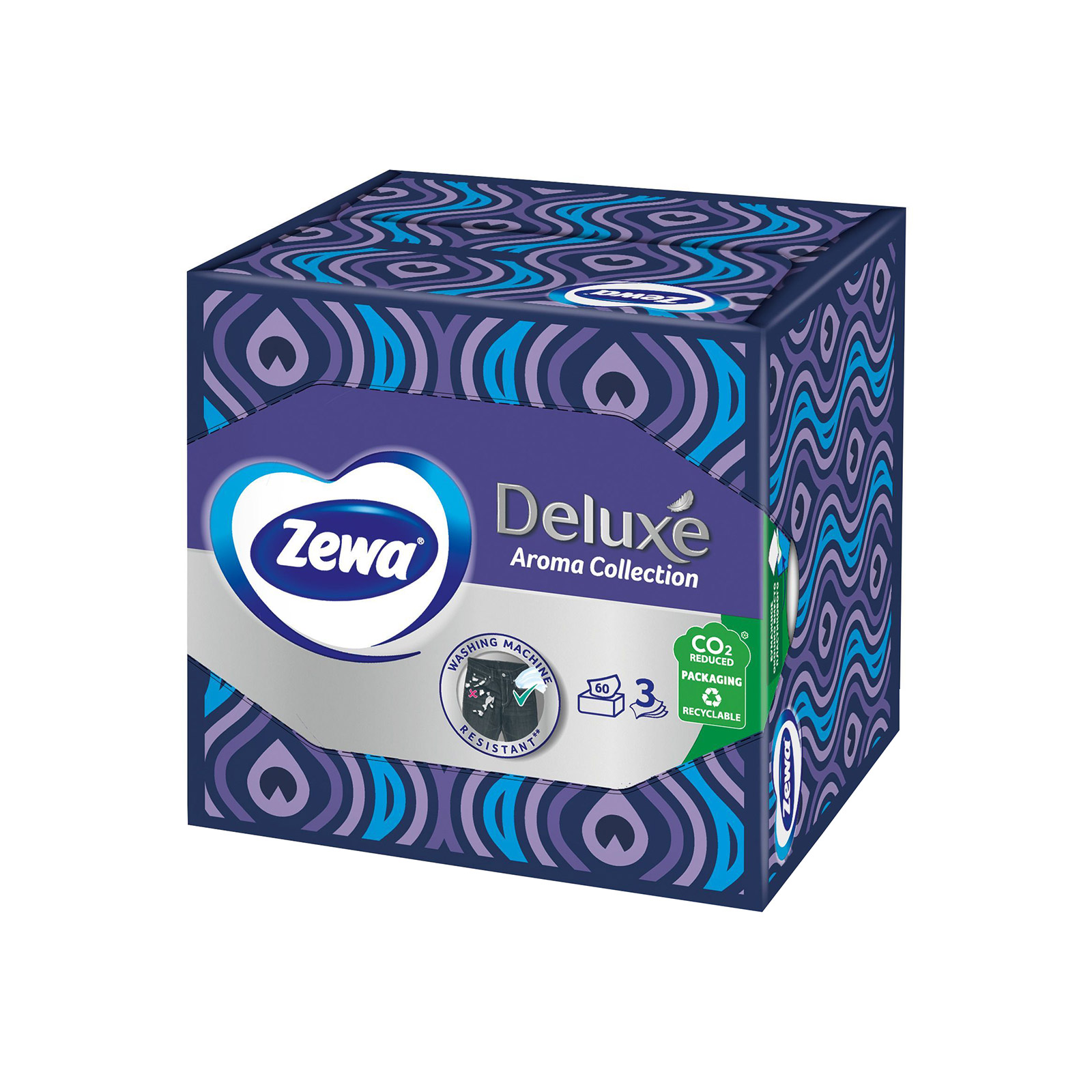 Zewa Deluxe Aroma Collection tissues box Camomile purple 60 sheets 112g image 1