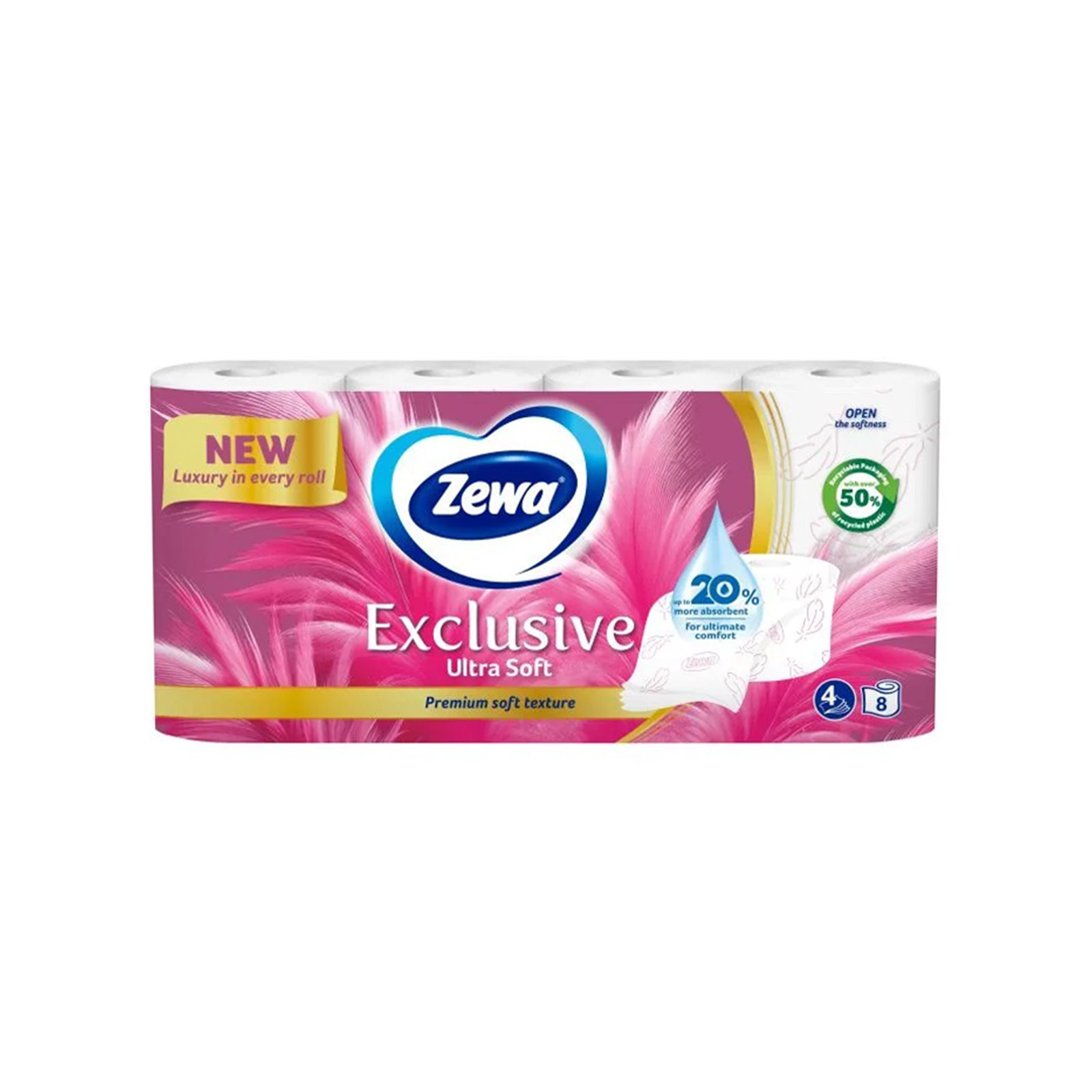 Zewa Exclusive ρολό χαρτί υγείας 8 τεμαχίων 4φυλλο 8x114g εικόνα 1