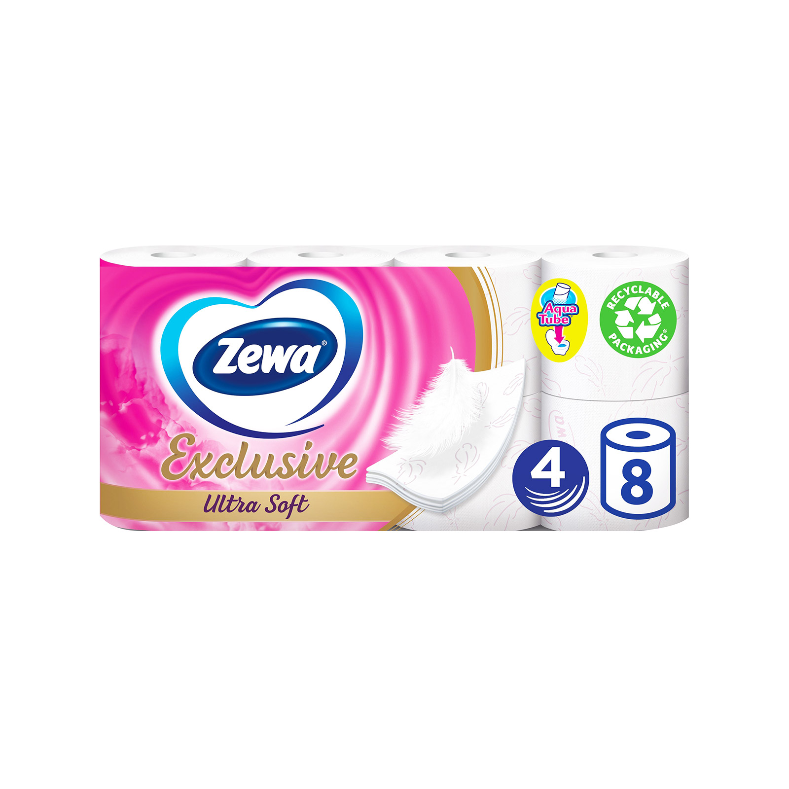 Zewa Exclusive ρολό χαρτί υγείας 8 τεμαχίων 4φυλλο 8x114g εικόνα 1