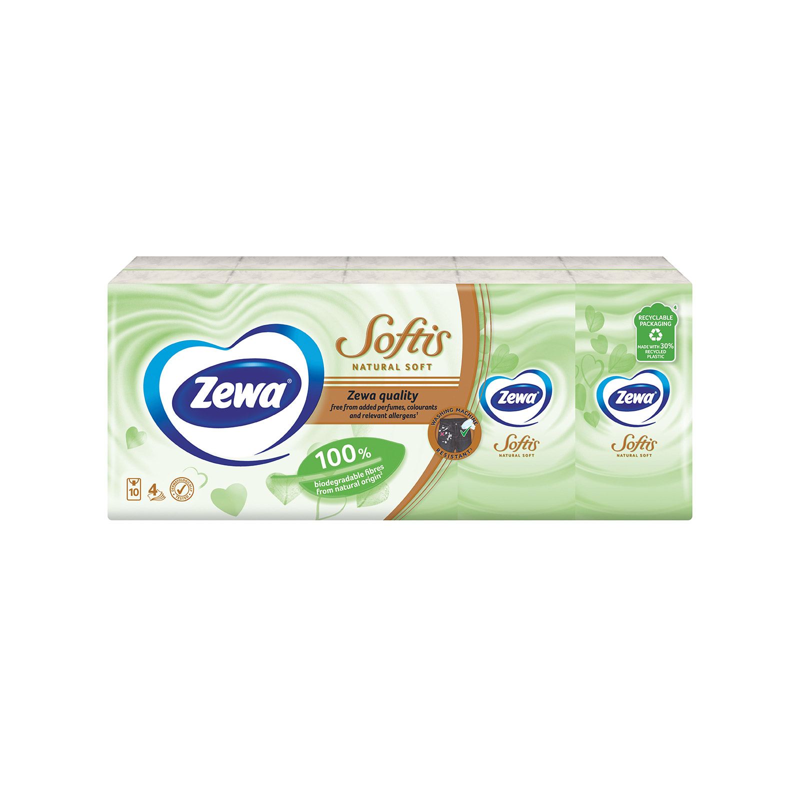 Zewa Softis χαρτομαντηλα τσέπης natural soft 220g εικόνα 1