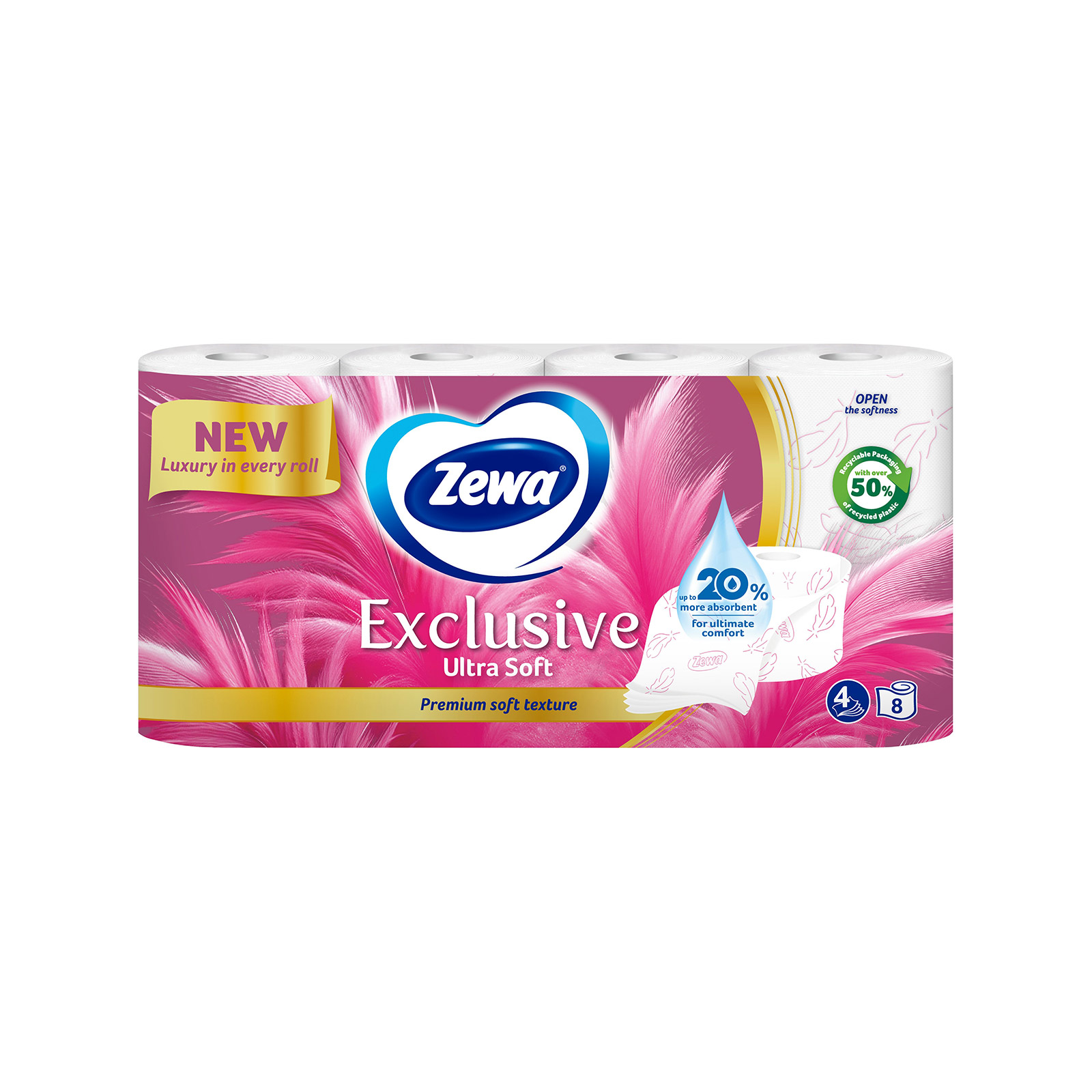 Zewa Ultra soft ρολό χαρτί υγείας 8 τεμαχίων ultra soft 4φυλλο 8x111g εικόνα 1