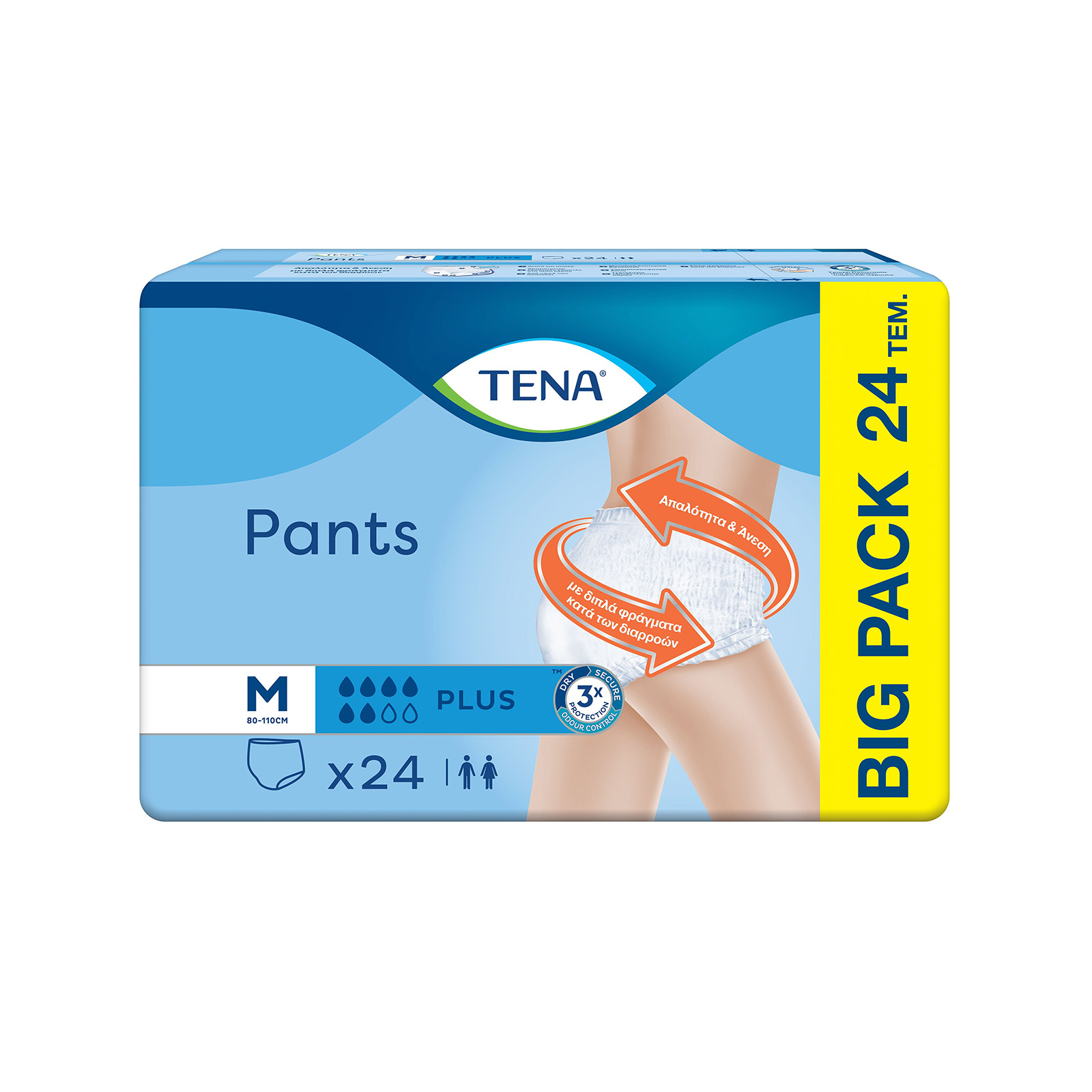 Tena Plus πάνες ακράτειας medium/περιφέρεια 80- 110cm 24τεμ εικόνα 1