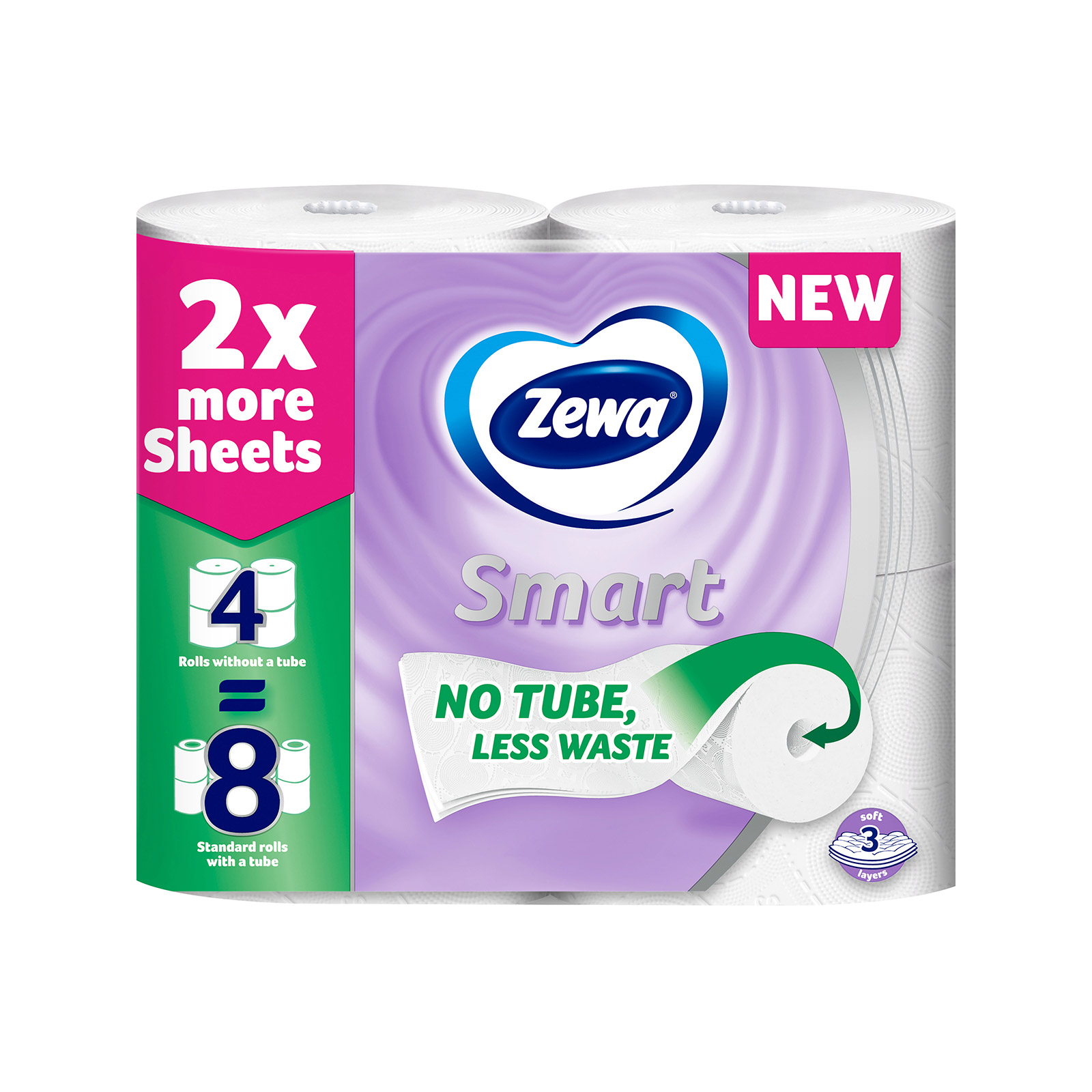 Zewa Smart ρολό χαρτί υγείας 4 τεμαχίων 624g εικόνα 1