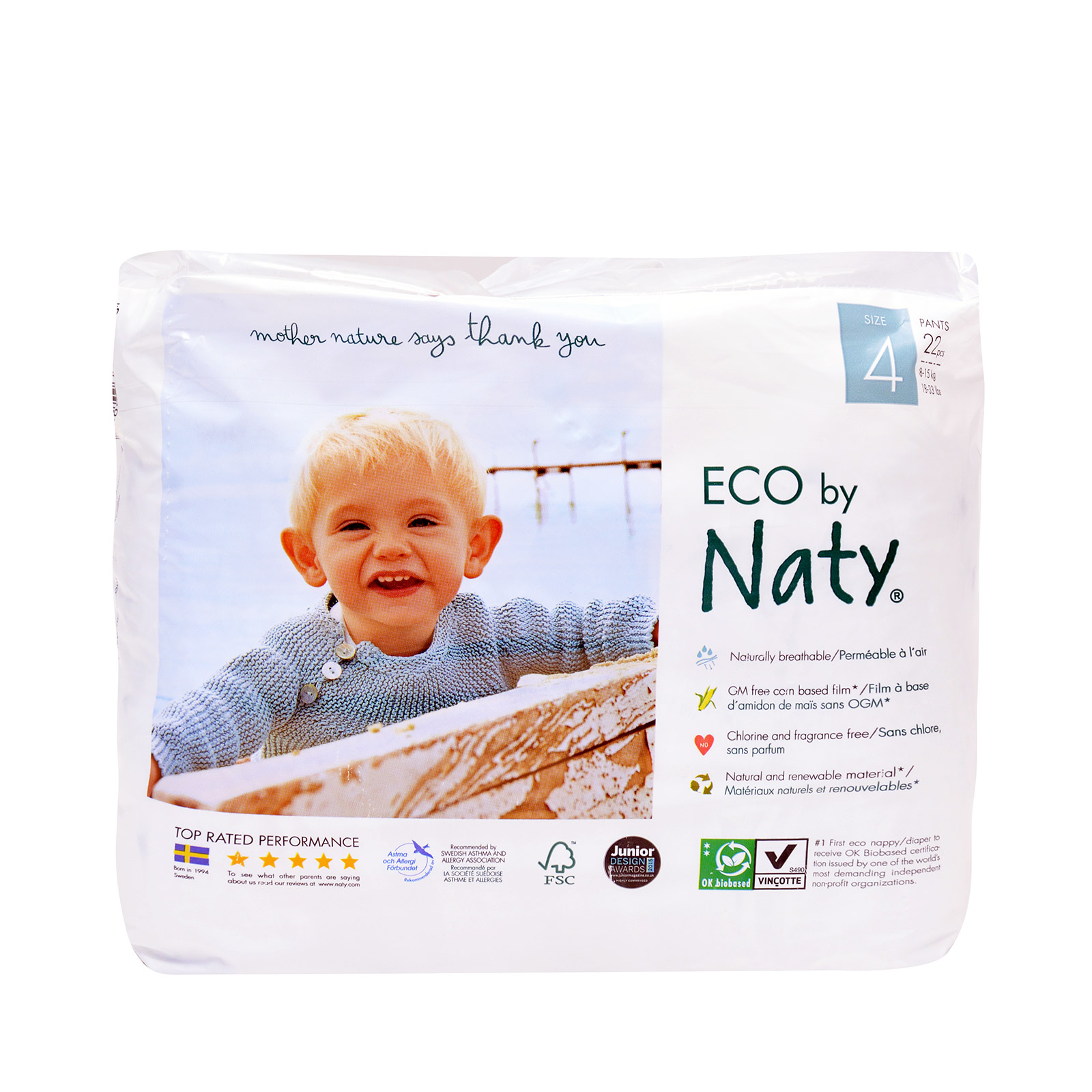 Naty Eco baby diapers No 4 / 8-15Kg 22pcs image 1