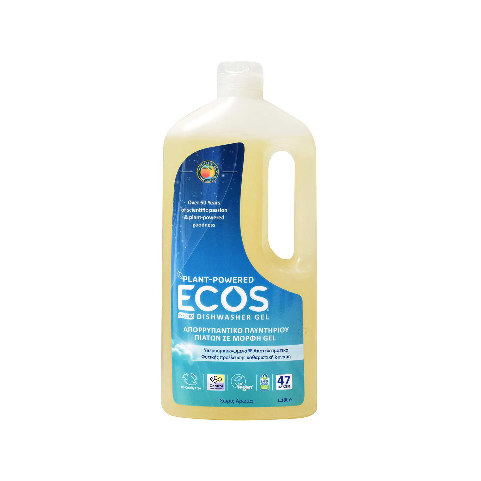 Earth Friendly Products Ecos υπερσυμπυκνωμένο υγρό απορρυπαντικό πλυντηρίου πιάτων σε μορφή gel χωρίς άρωμα 1. 183lt 47μεζ εικόνα 1